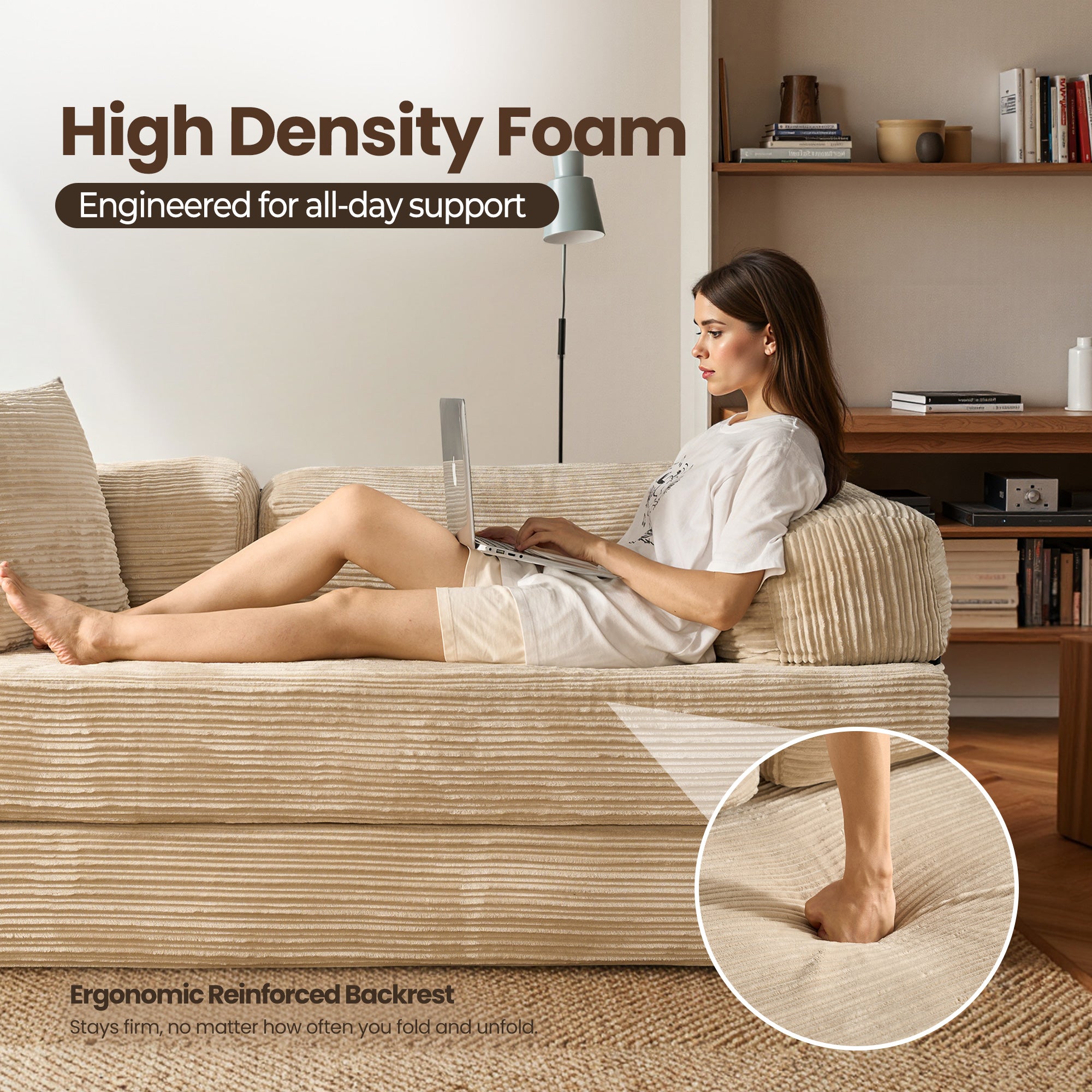 Ovios 80" Convertible Modular Sofa Bed