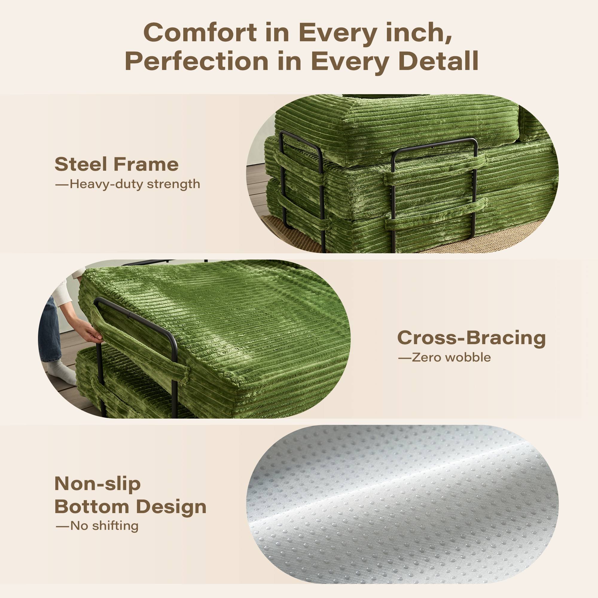 Ovios 80" Convertible Modular Sofa Bed