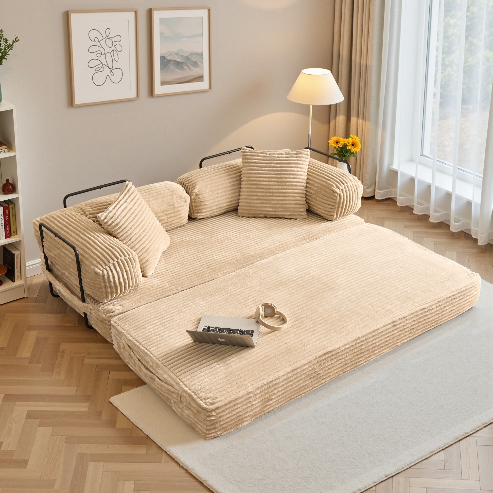 Ovios 80" Convertible Modular Sofa Bed