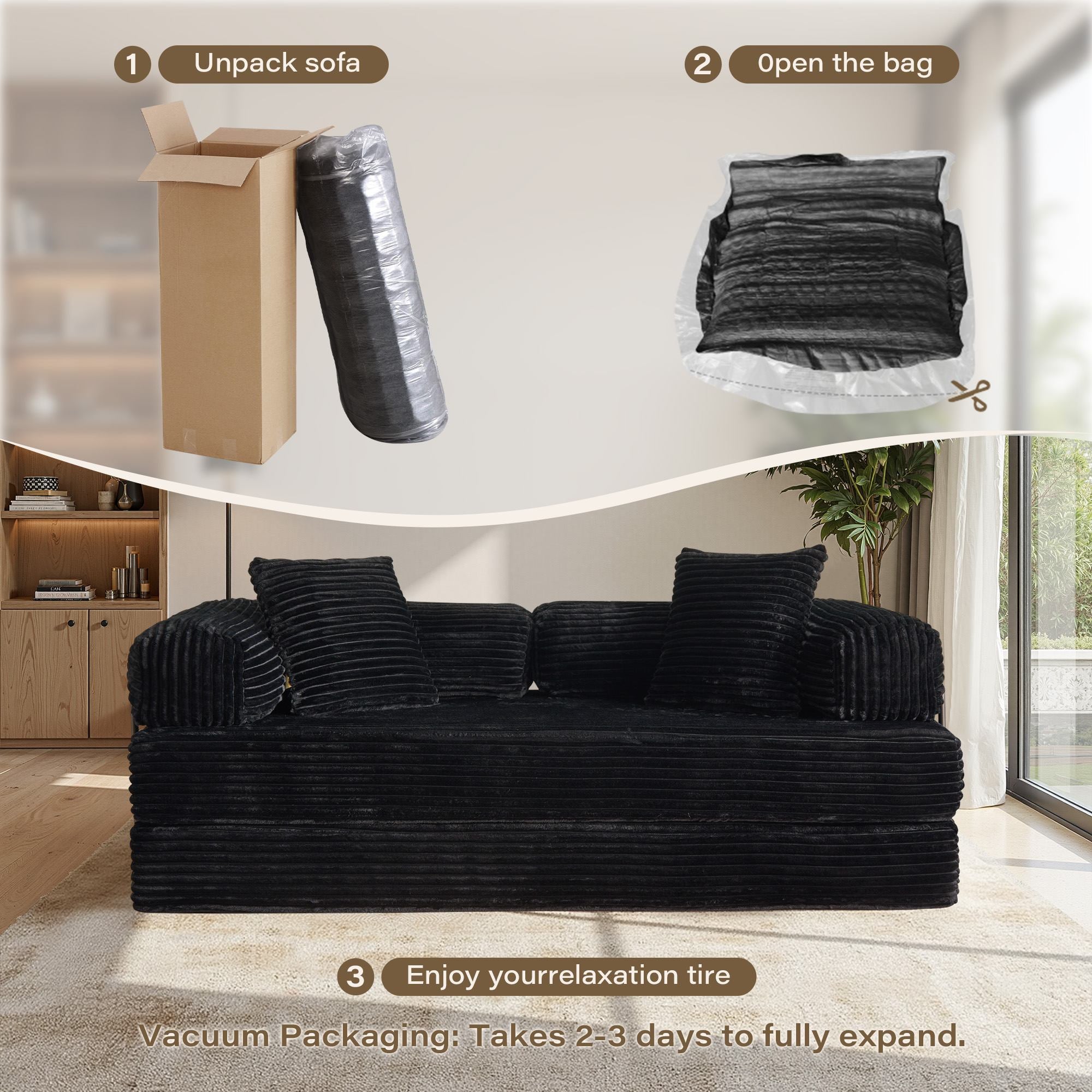 Ovios 80" Convertible Modular Sofa Bed