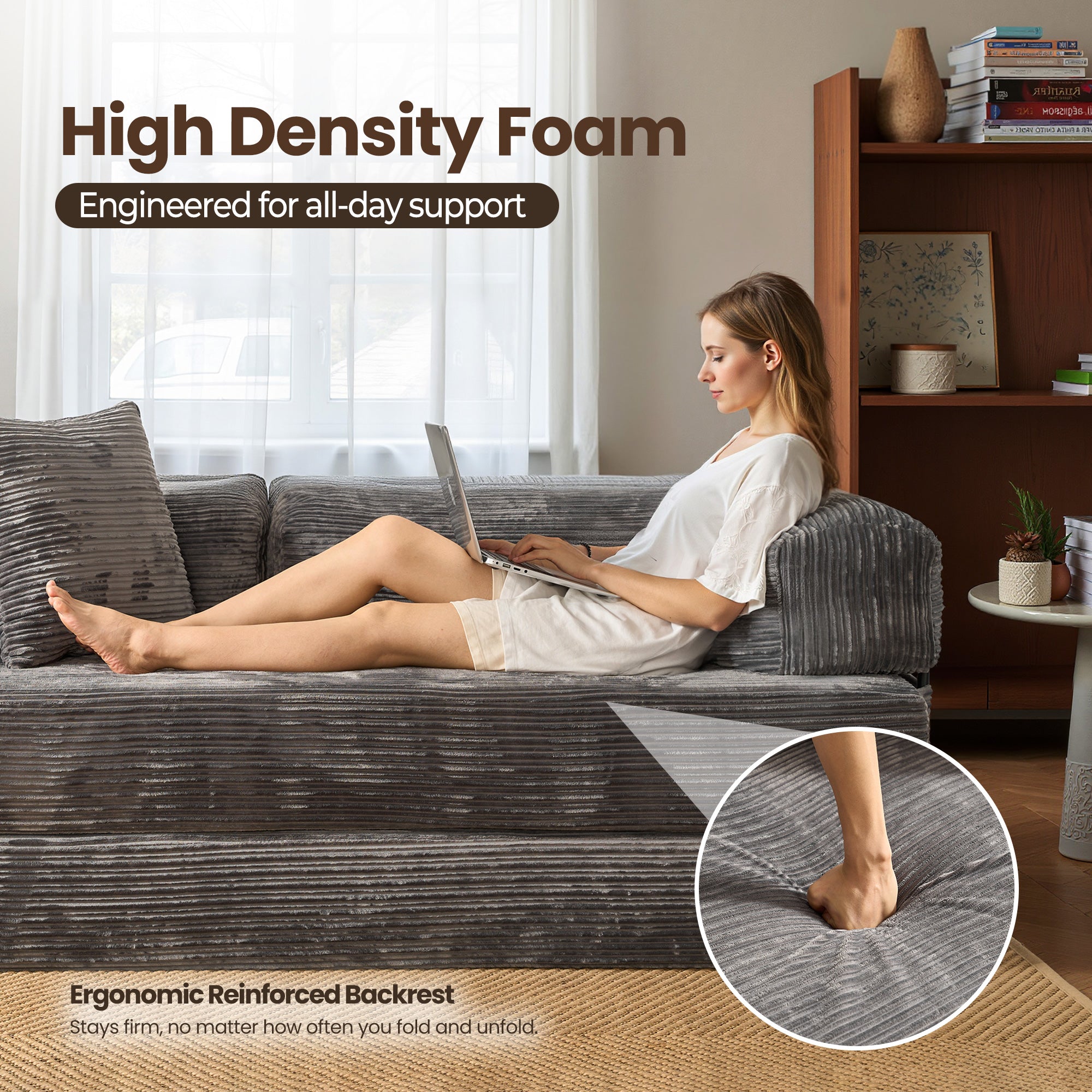 Ovios 80" Convertible Modular Sofa Bed