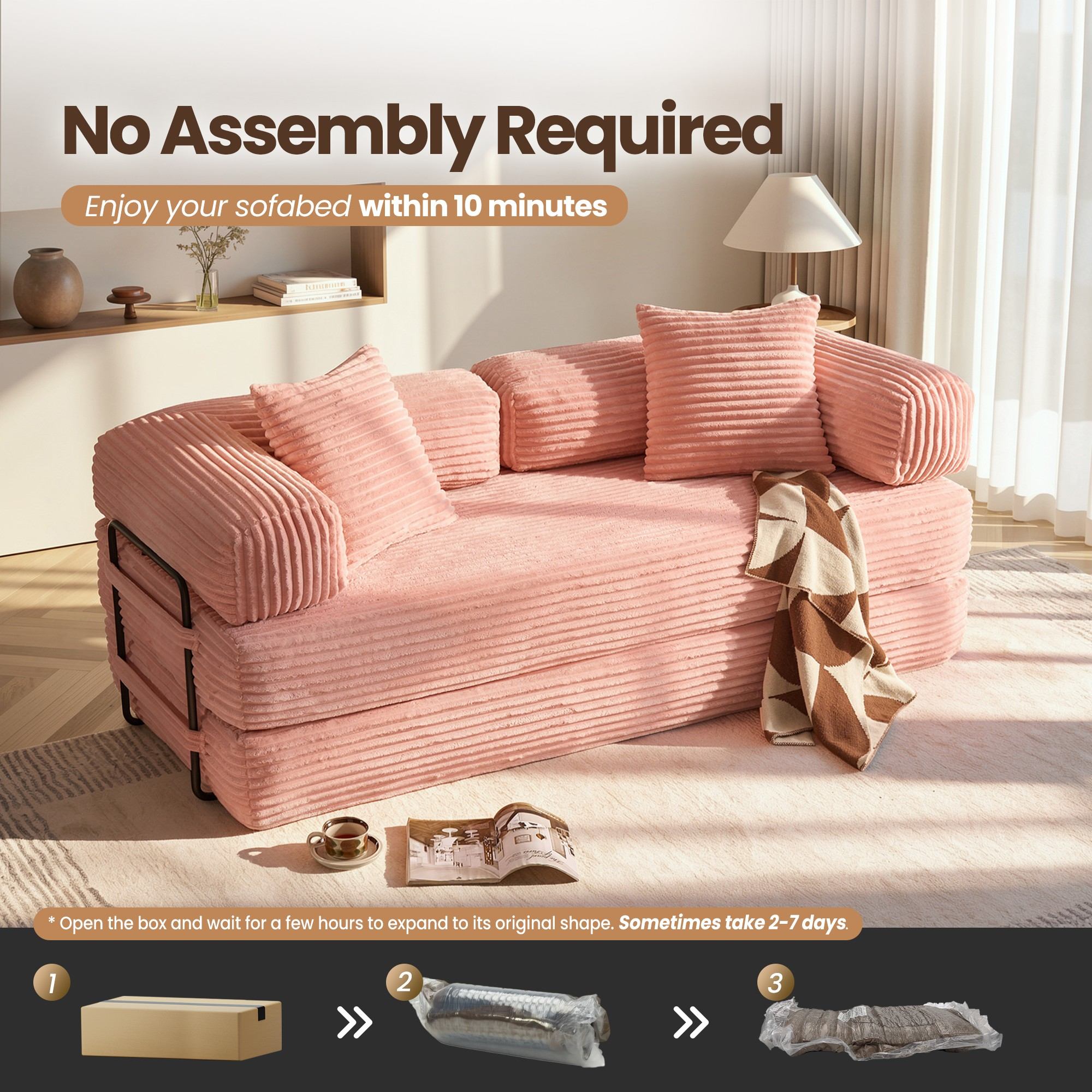 Ovios 80" Convertible Modular Sofa Bed