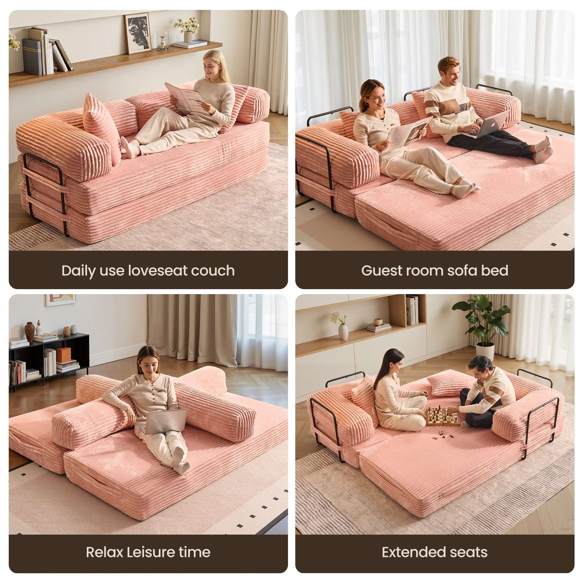 Ovios 80" Convertible Modular Sofa Bed