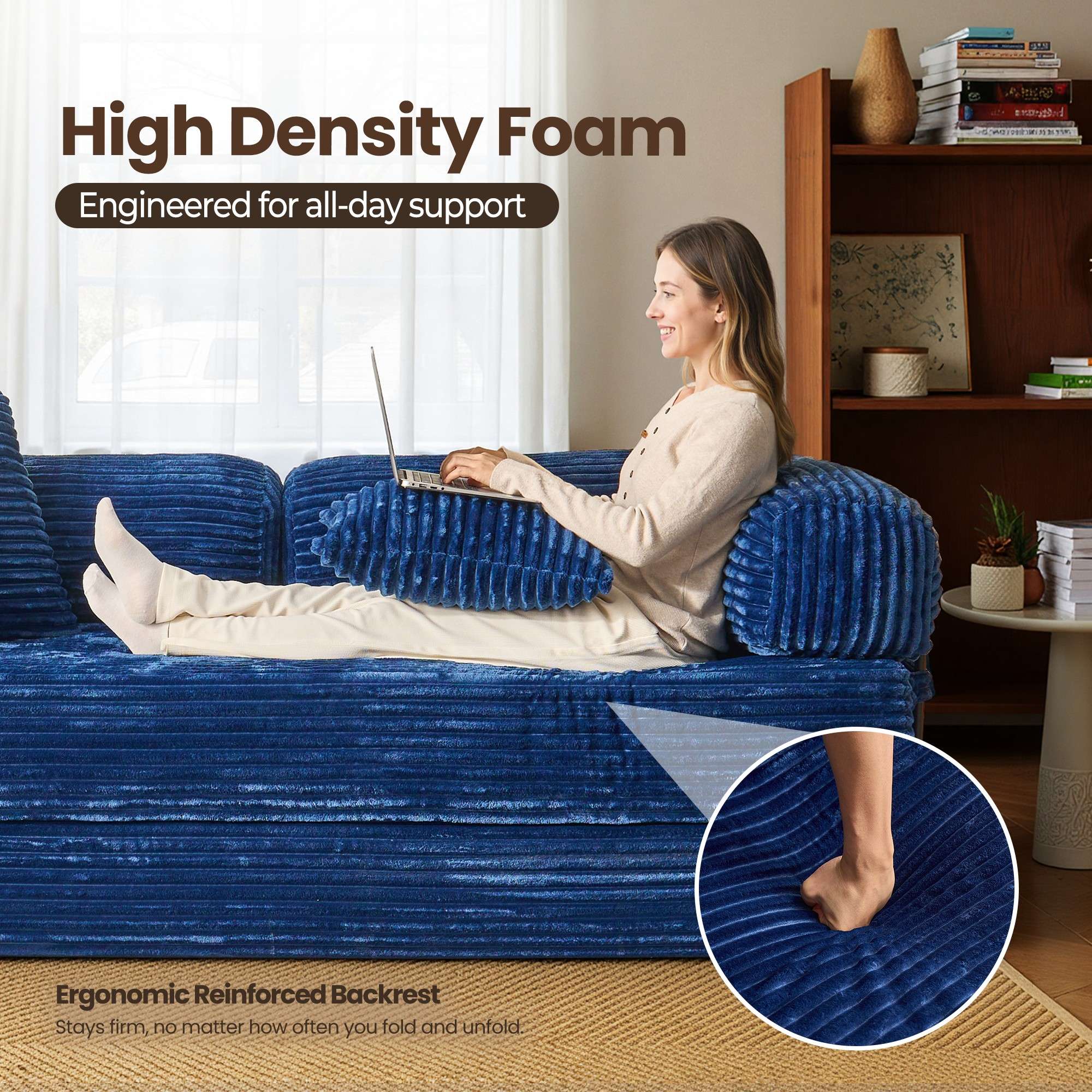 Ovios 80" Convertible Modular Sofa Bed