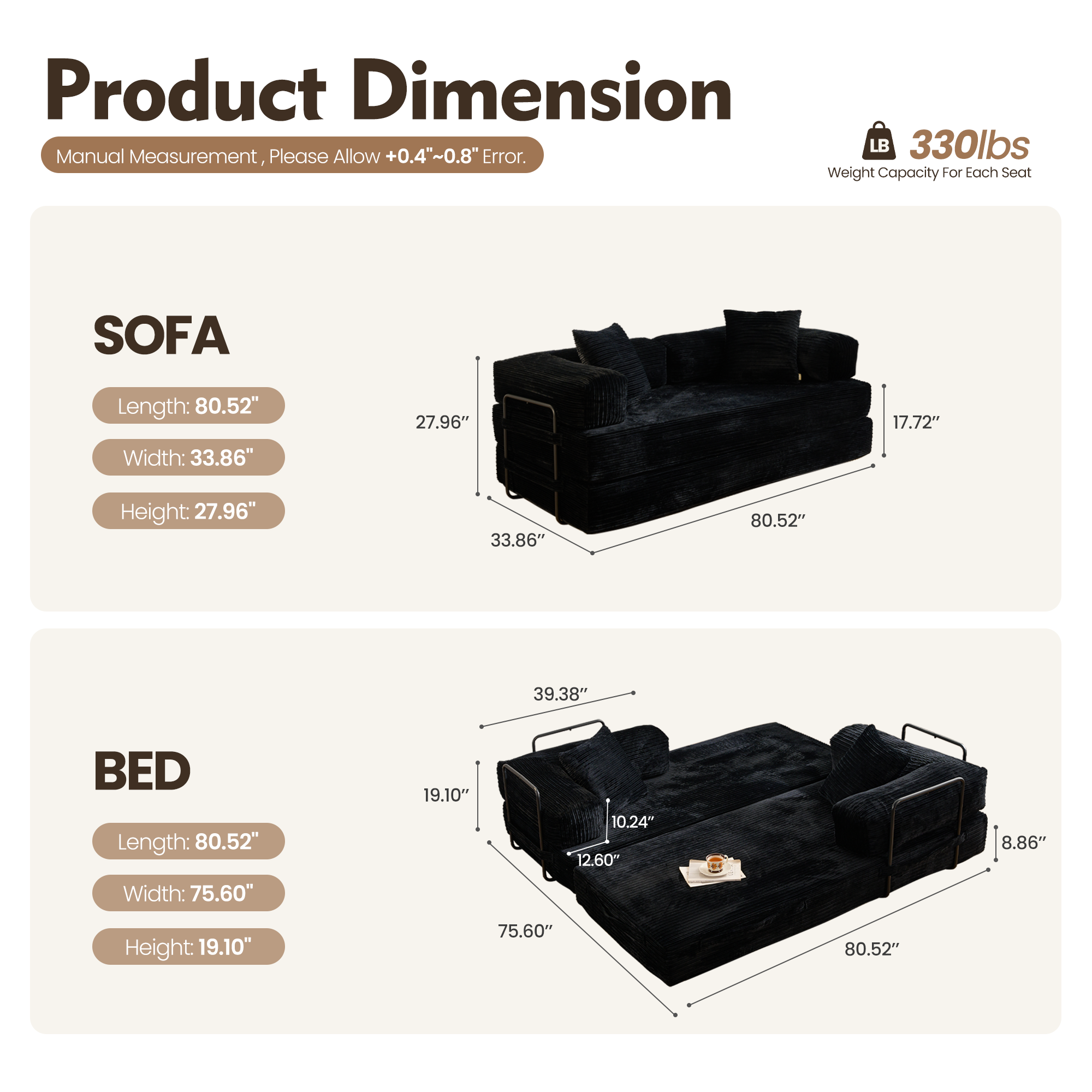 Black Corduroy Fabric