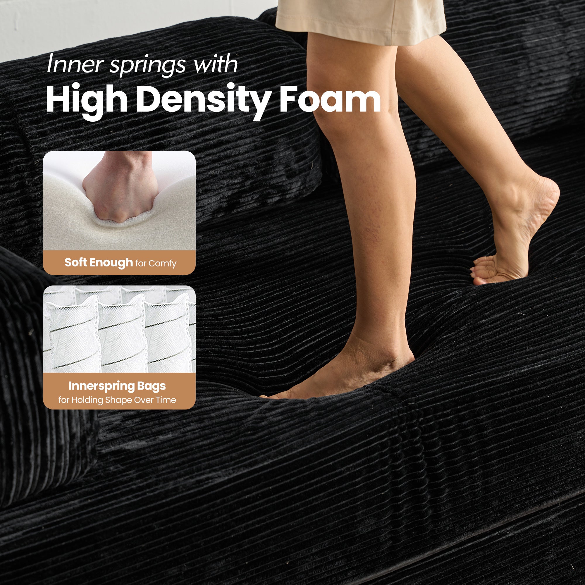 Black Corduroy Fabric