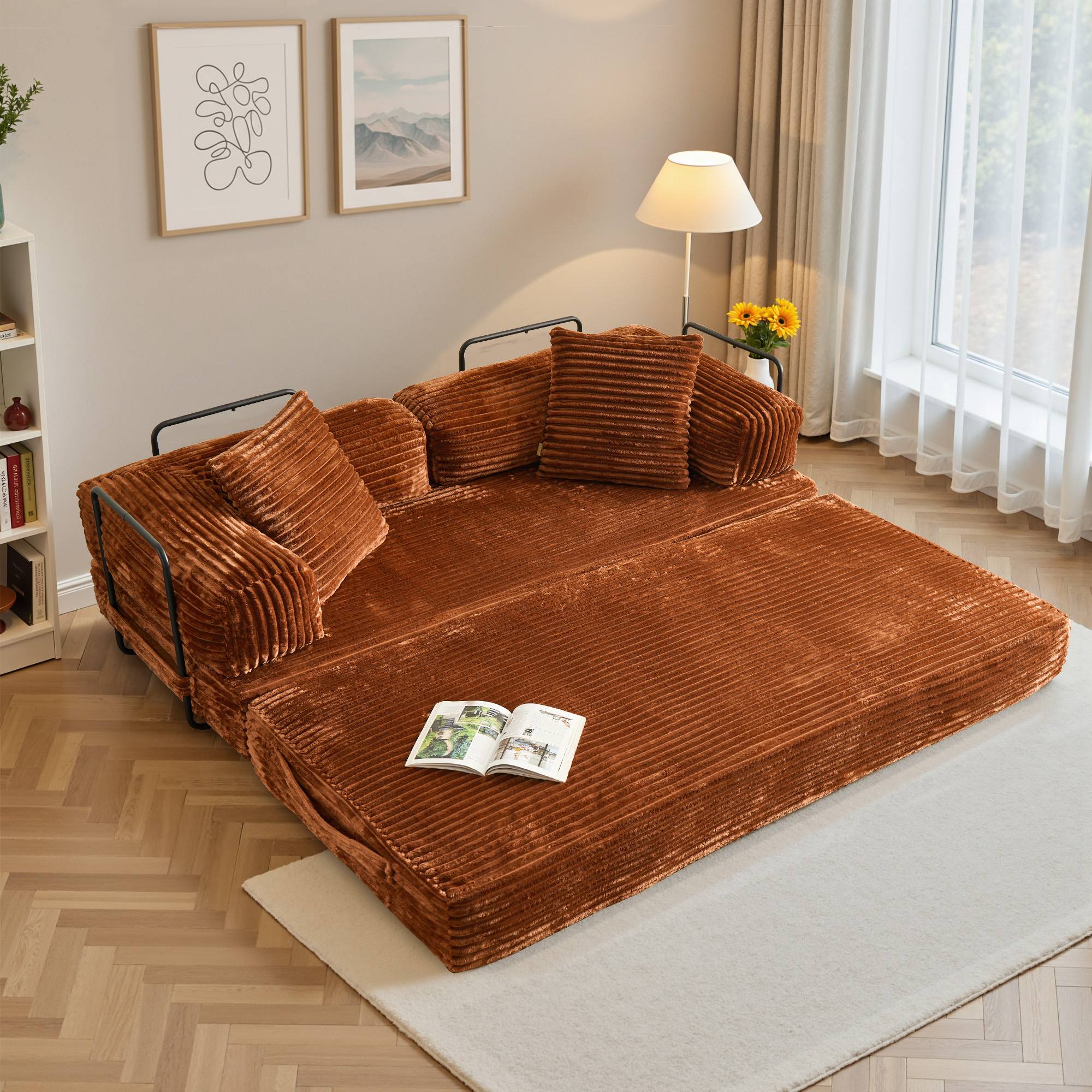 Ovios 80" Convertible Modular Sofa Bed