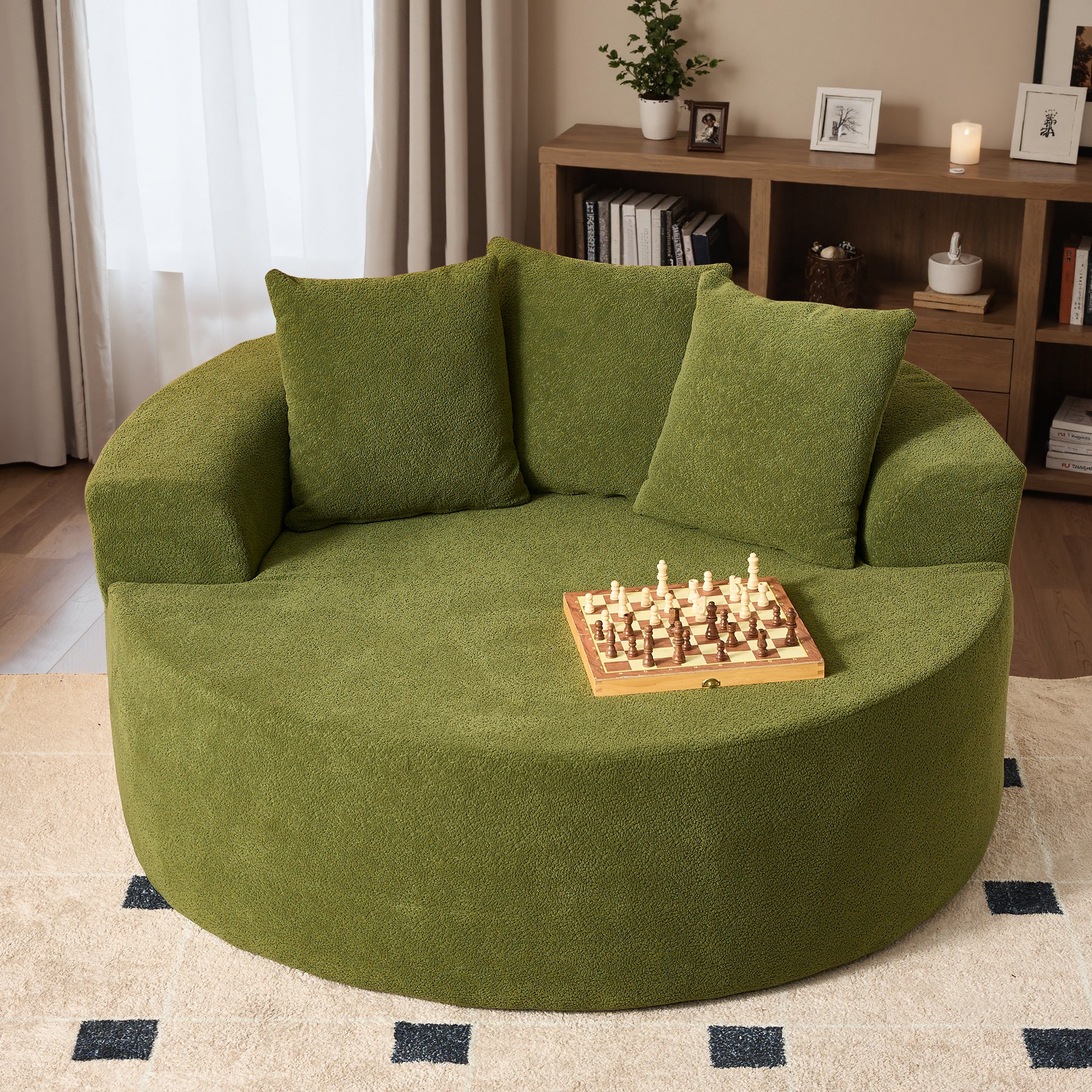 OVIOS 59" O-Shape Modular Couch, Plush Corduroy Fabric, No Assembly Required