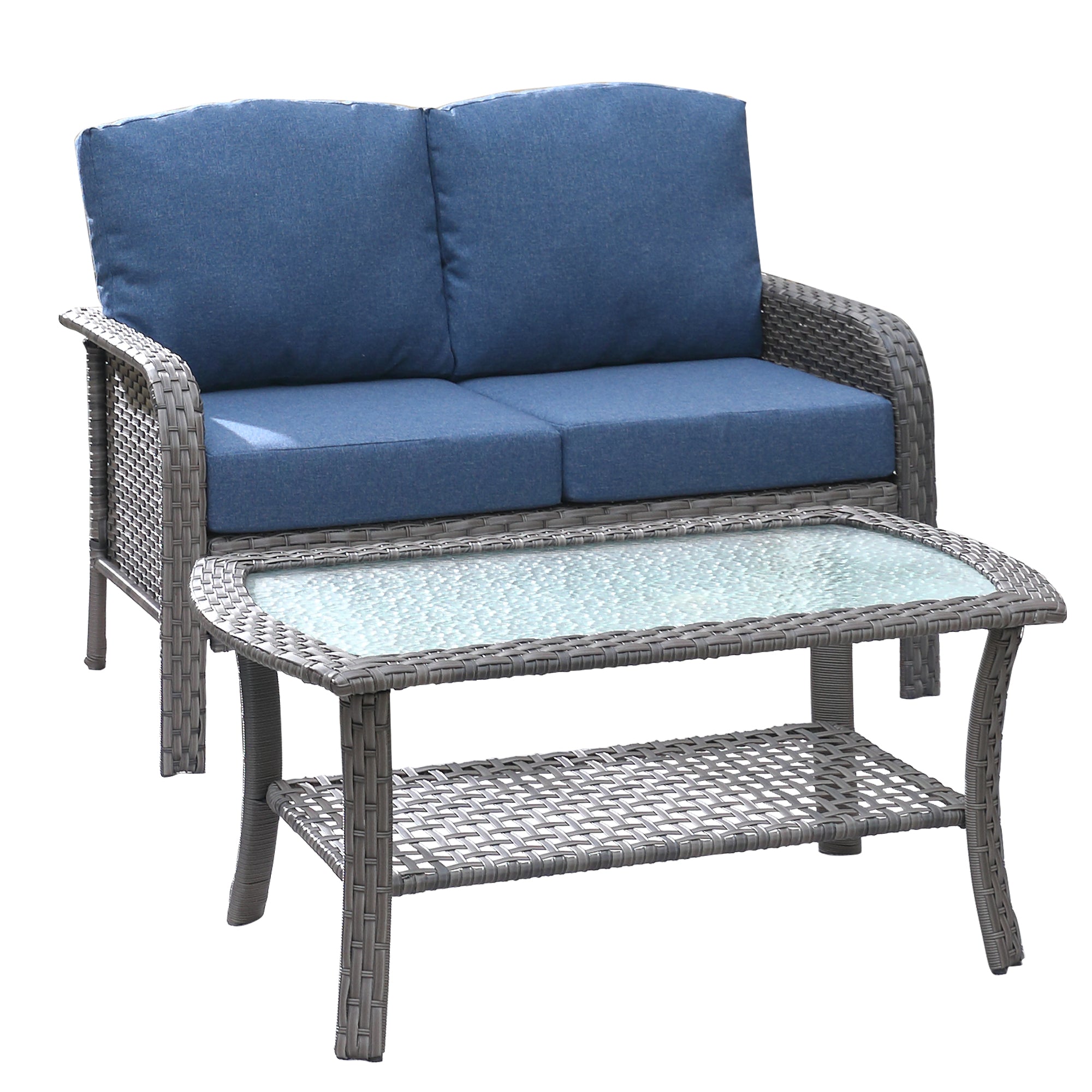 #color_Grey Wicker Denim Blue Cushion