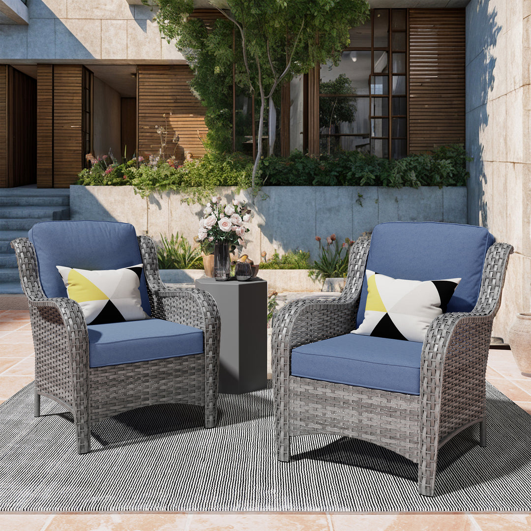 2-Piece Patio Chairs Curved Handrest - Main Image