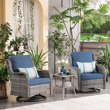 Wicker Cushion Three Piece Patio Cushion Set 3-Piece Patio