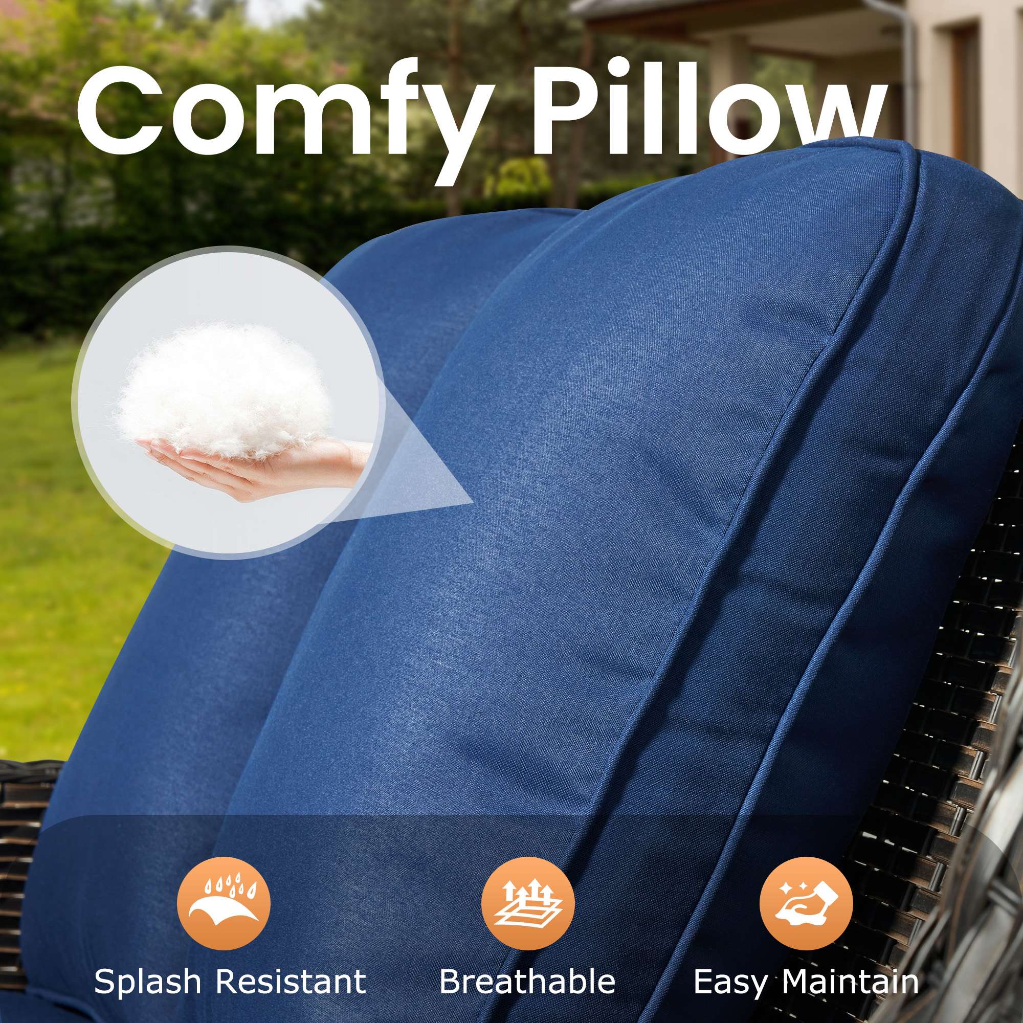 Ovios Patio Furniture Set 7-Piece With Cushions Kenard Curved Handrest