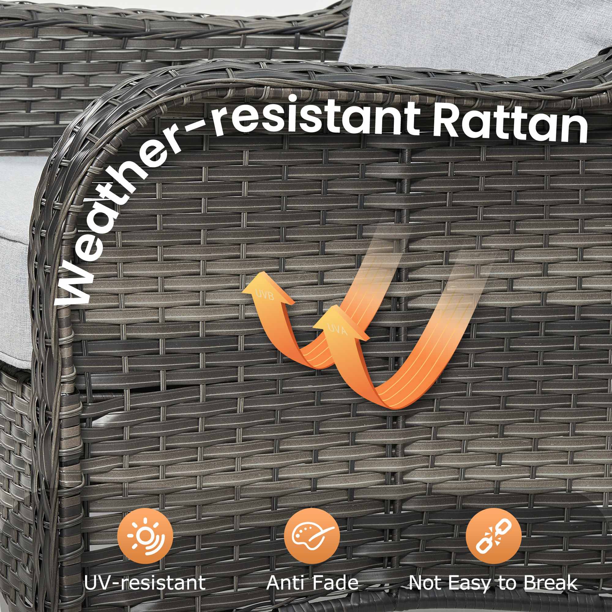 Ovios Patio Furniture Set 7-Piece With Cushions Kenard Curved Handrest