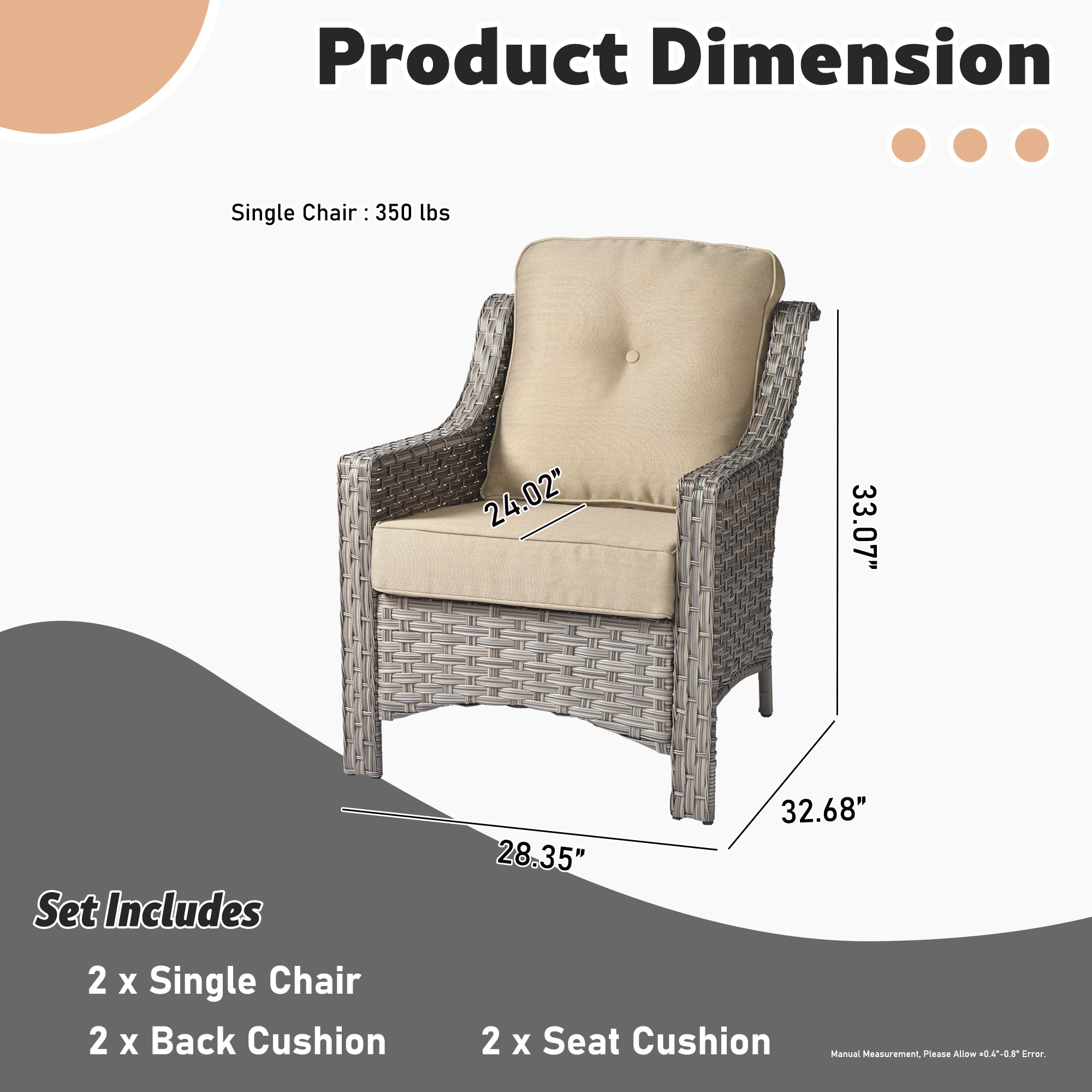 Ovios Outdoor Single Chair * 2,PAD Series