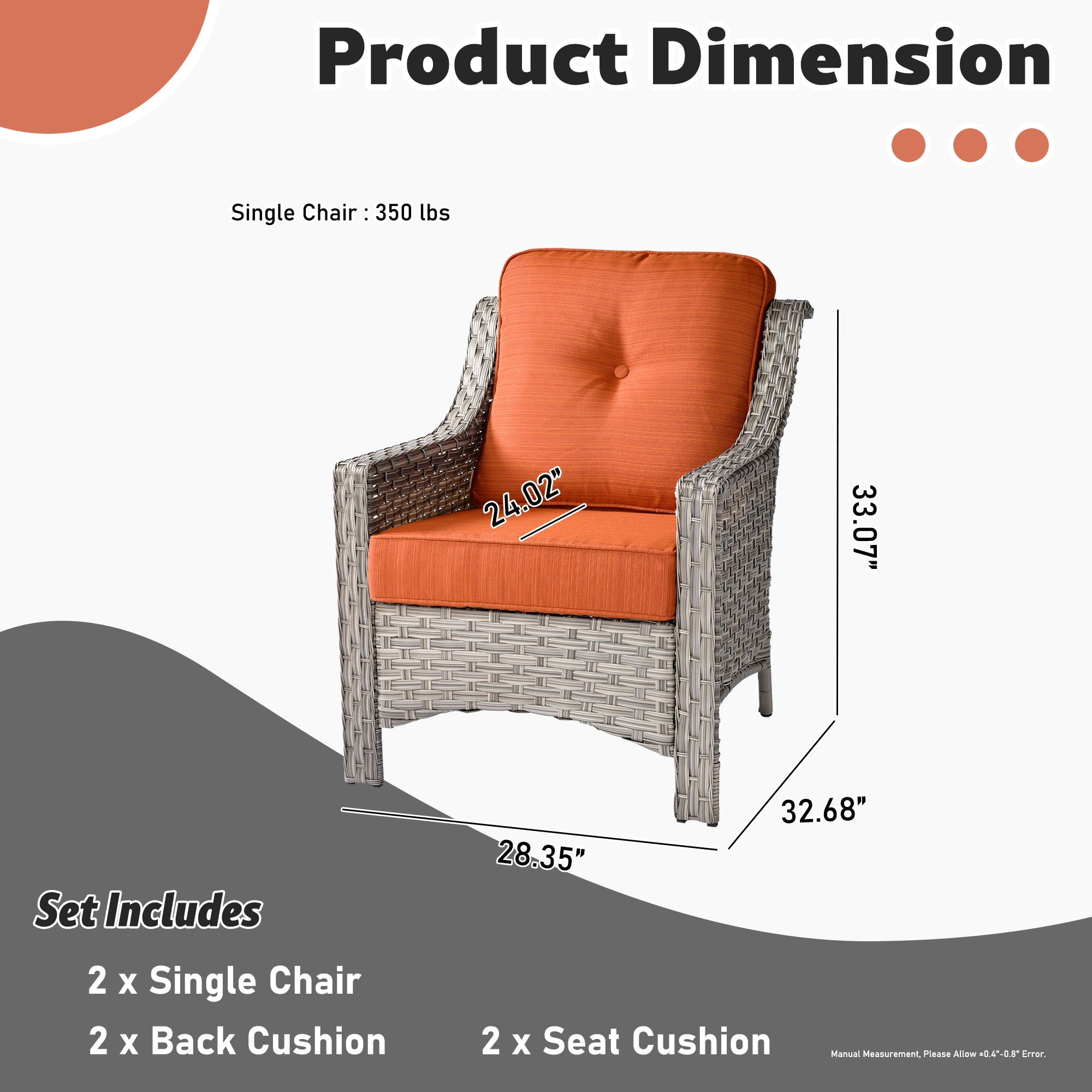 Ovios Outdoor Single Chair * 2,PAD Series