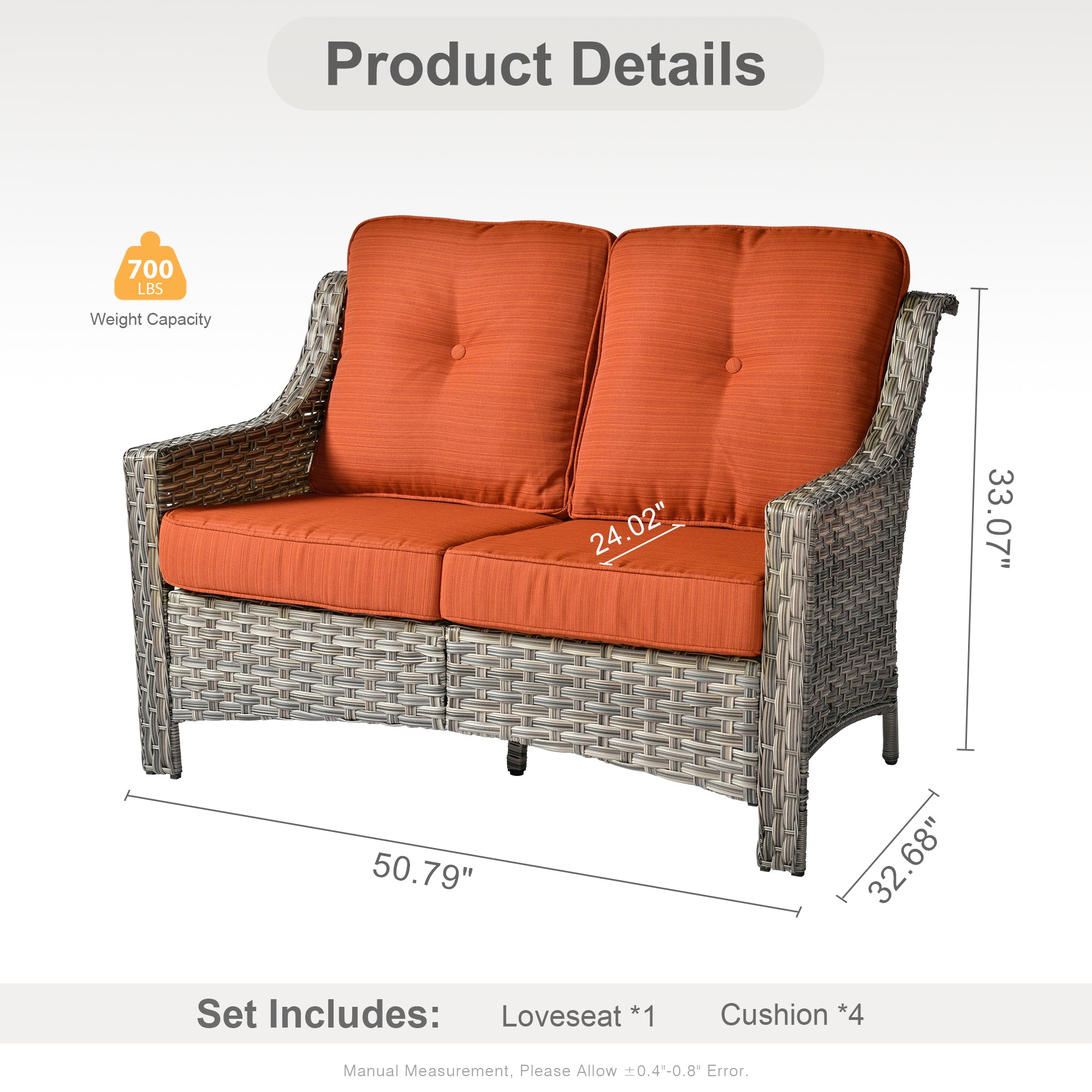 Outdoor Wicker Loveseat