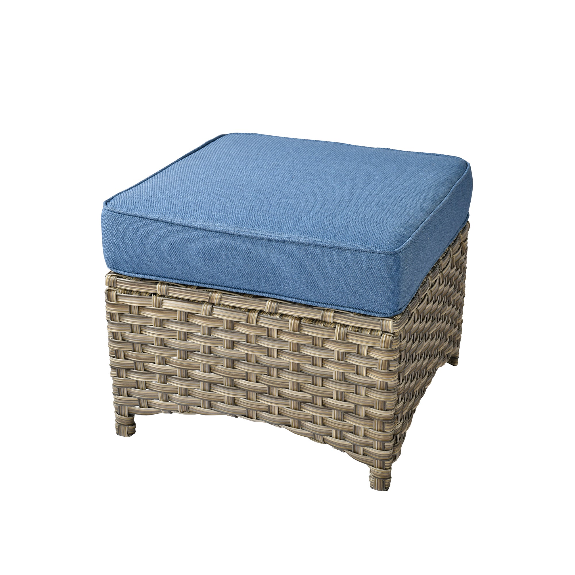 #color_Coffee Wicker Diamond Blue Cushion