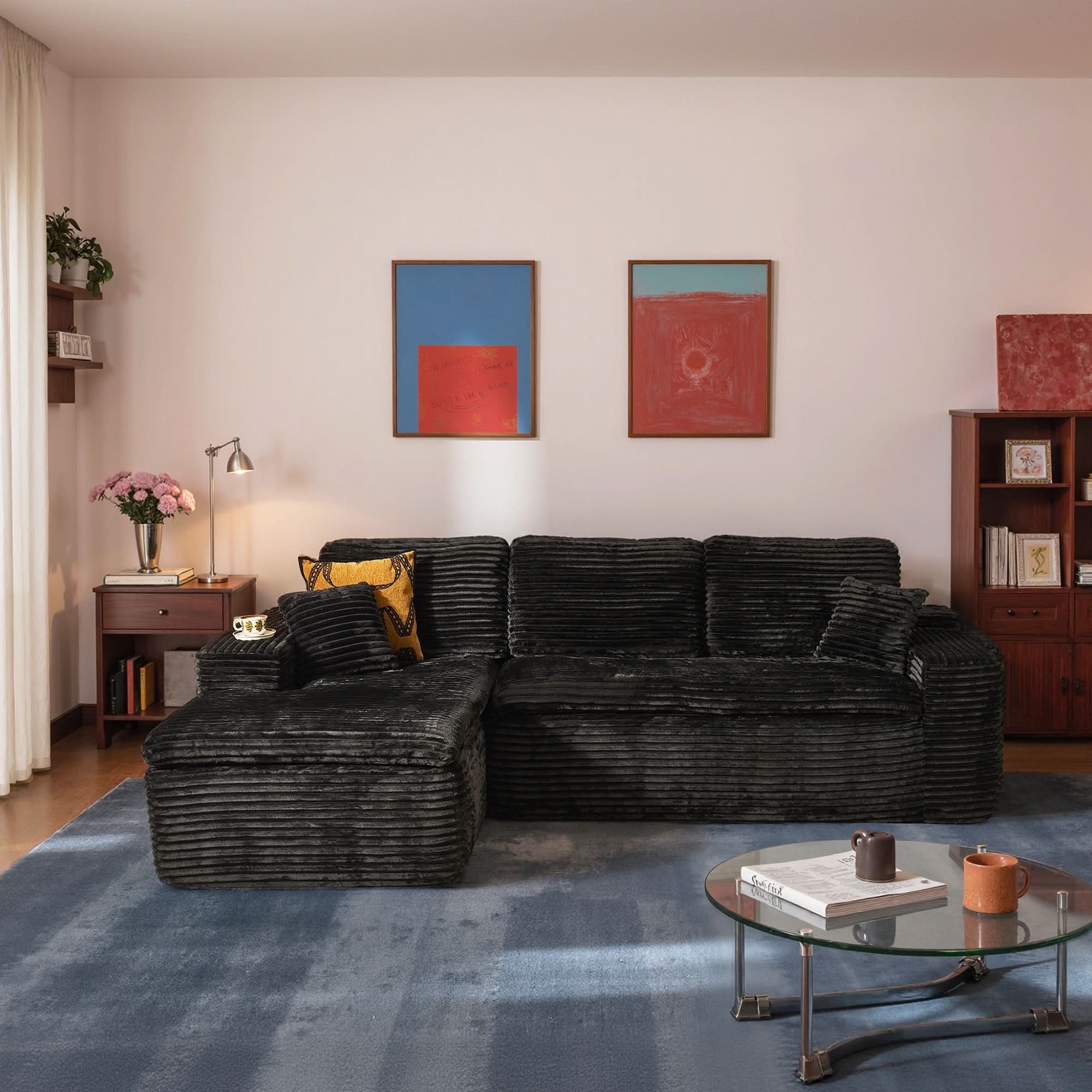 OVIOS 105" Modular Sectional Sofa with Chaise,Deep Seat Cloud Couch, Modern L-Shape