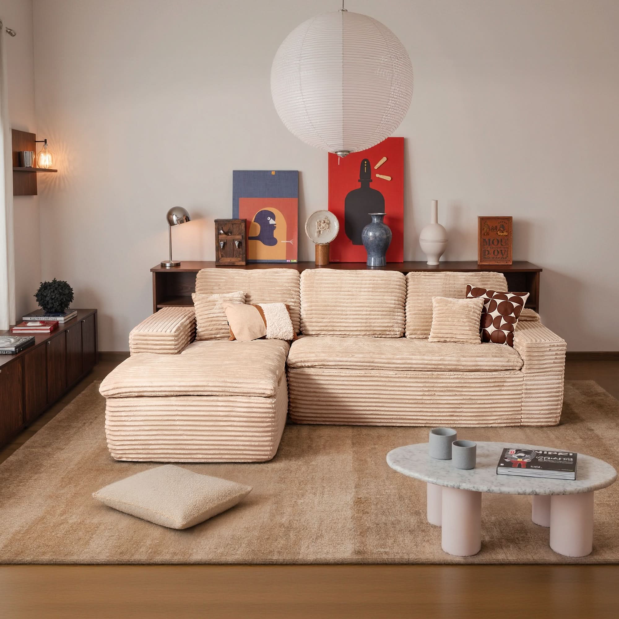 OVIOS 105" Modular Sectional Sofa with Chaise,Deep Seat Cloud Couch, Modern L-Shape