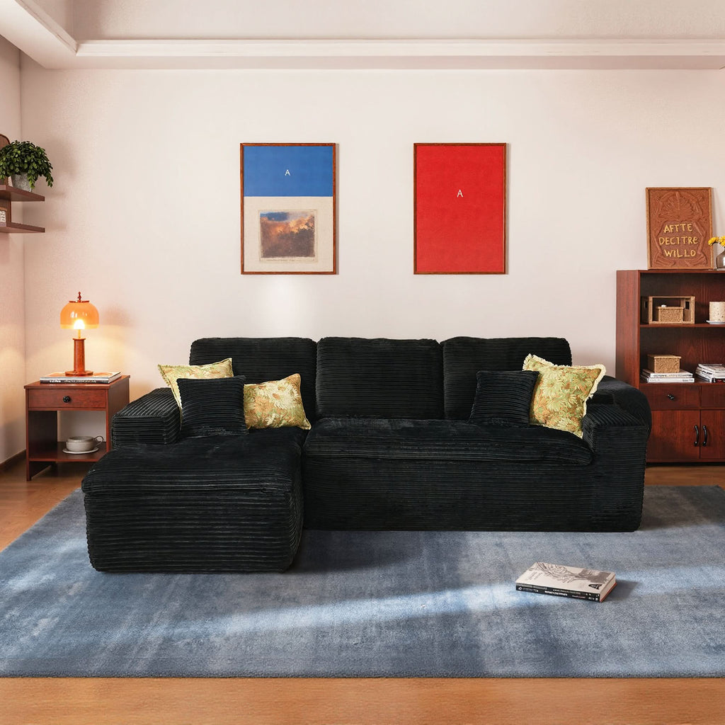 105" Modular L Shape Sectional Sofa Chaise Deep Seat Cloud Couch