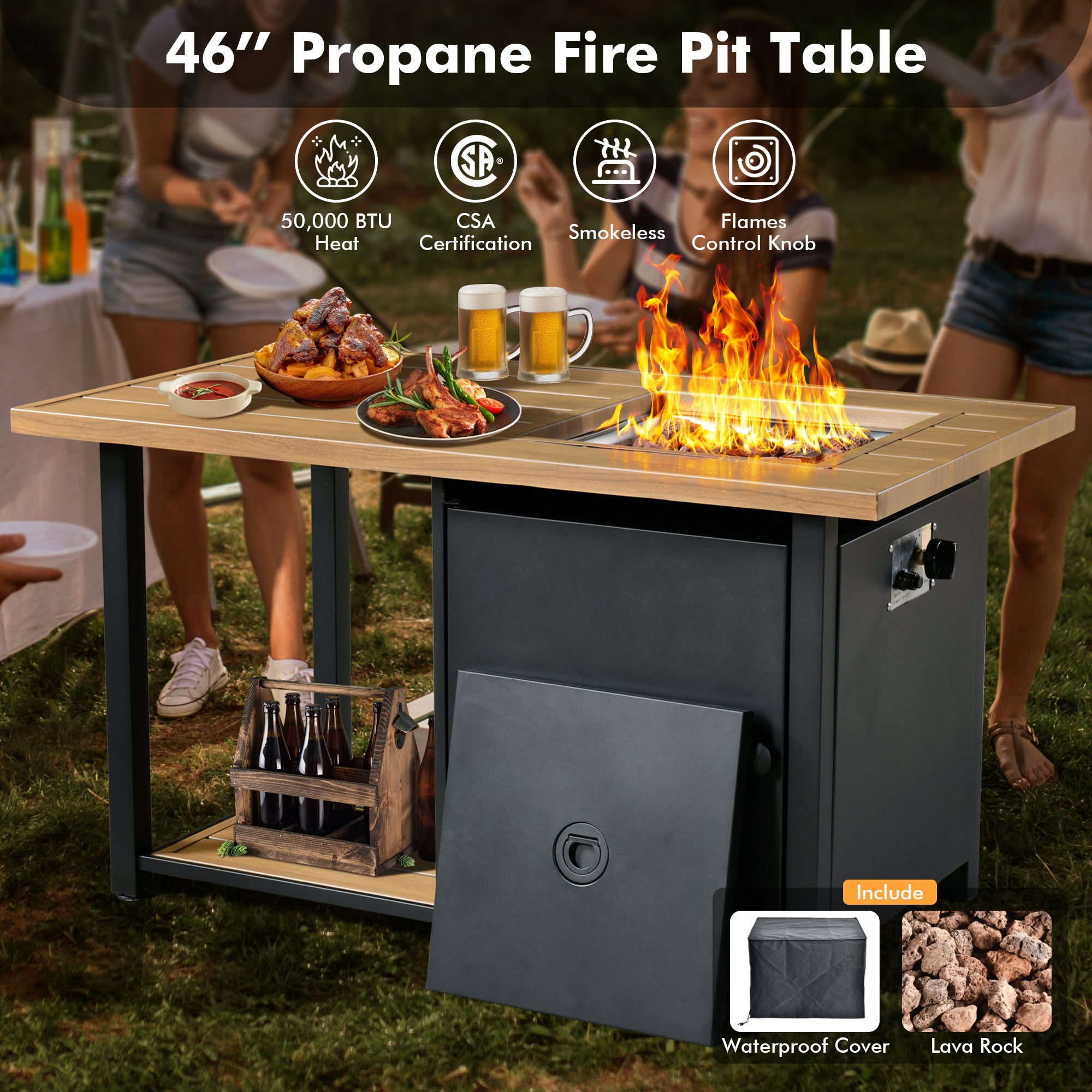 Ovios Conversation Set 5-Piece PAD Series include Rocking Chair & 47"F