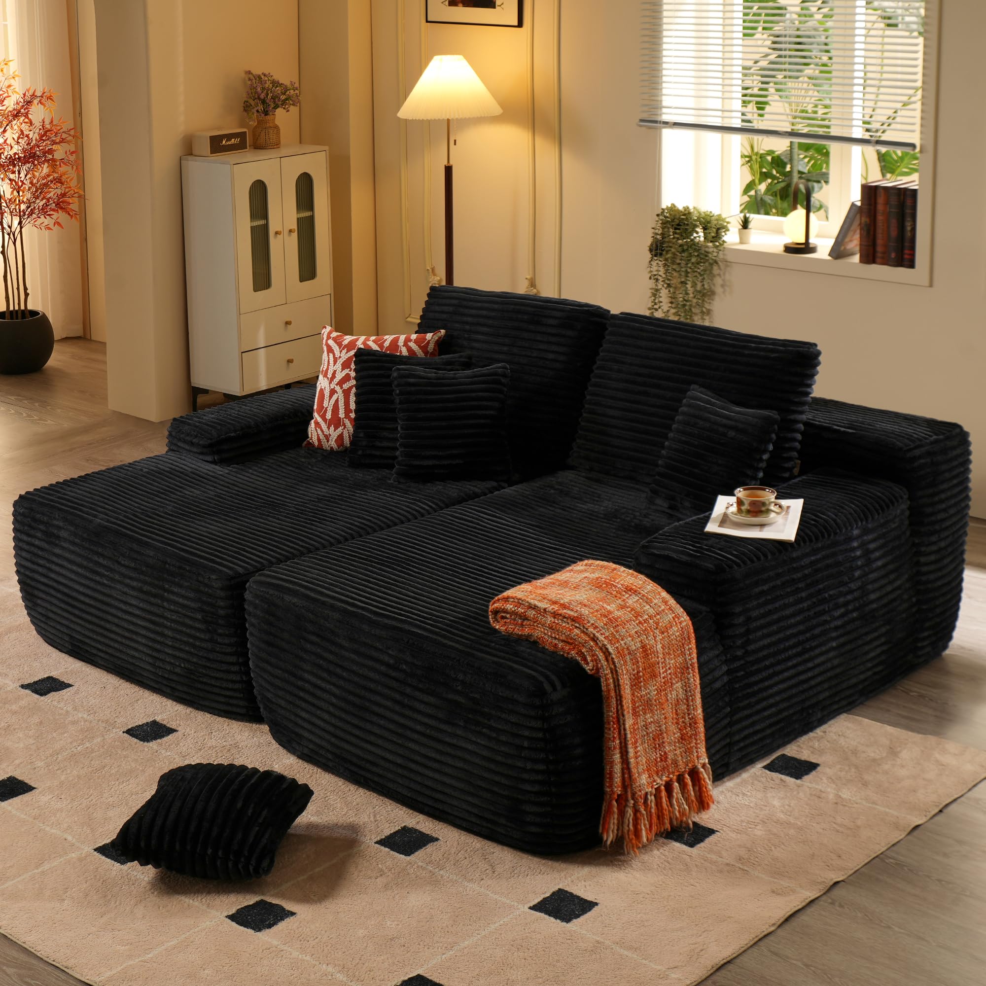Ovios 81" Boneless Sofa, Sleeper Couch, No Assembly Required