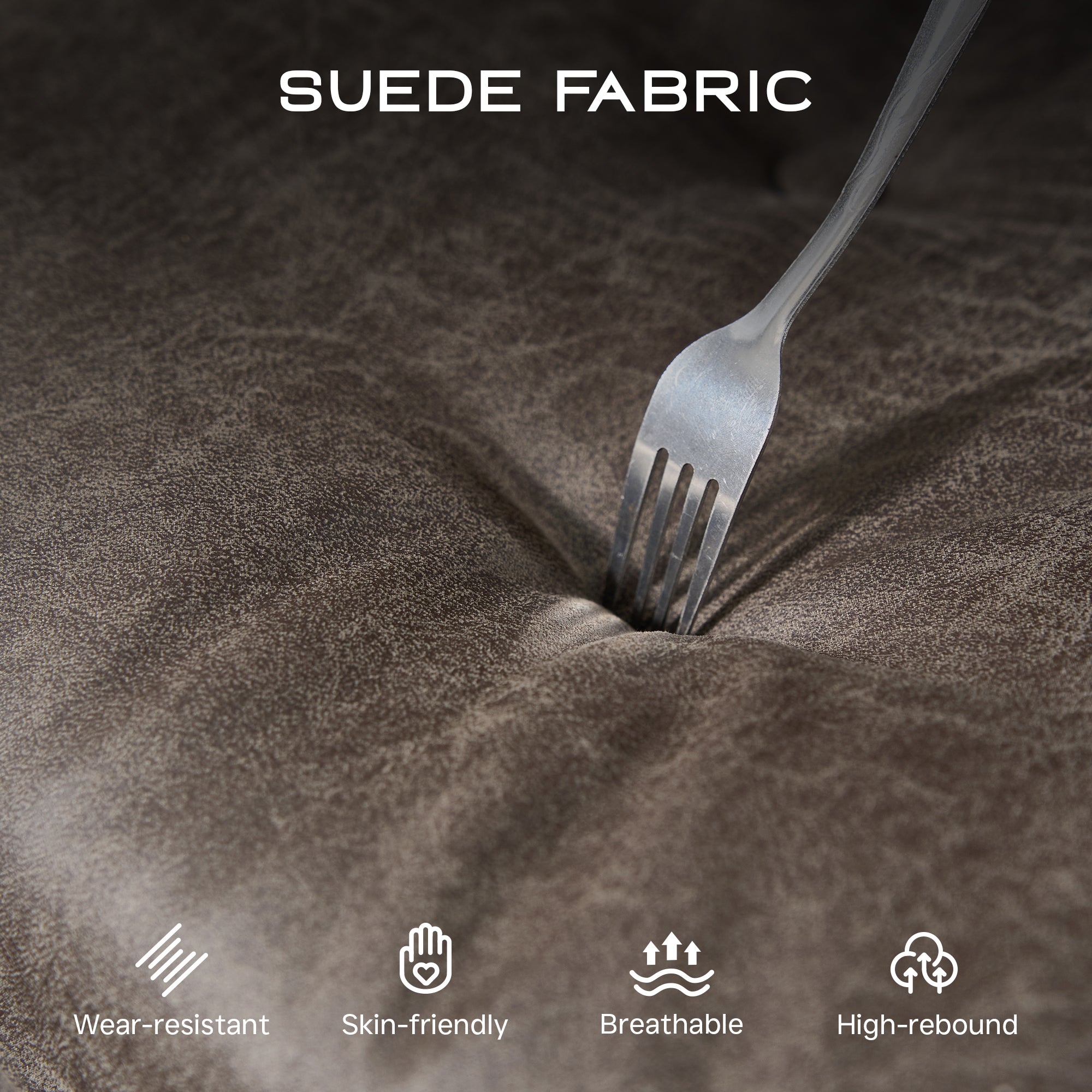 OVIOS Office Executive Chair Oversize Cushions Suede Fabric