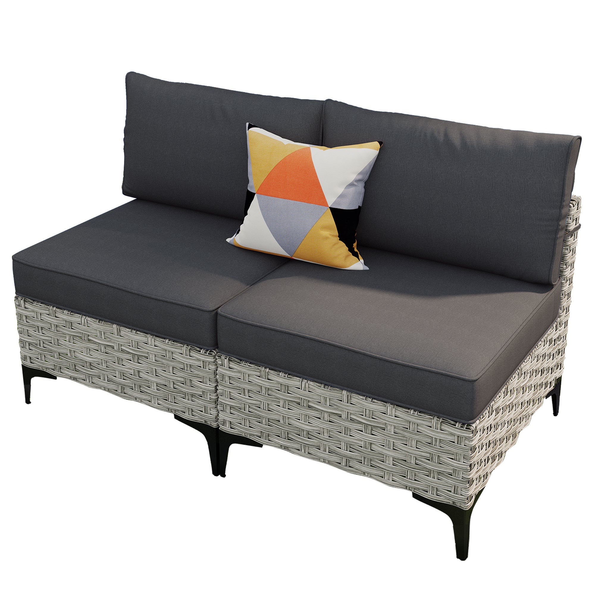 #color_Coffee Wicker Black Cushion