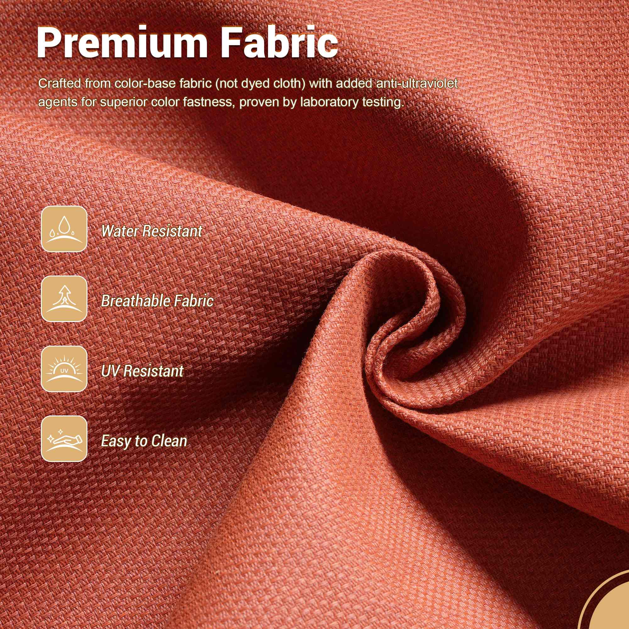 OVIOS patio sectional durable outdoor fabric for cushions: water & UV resistant.