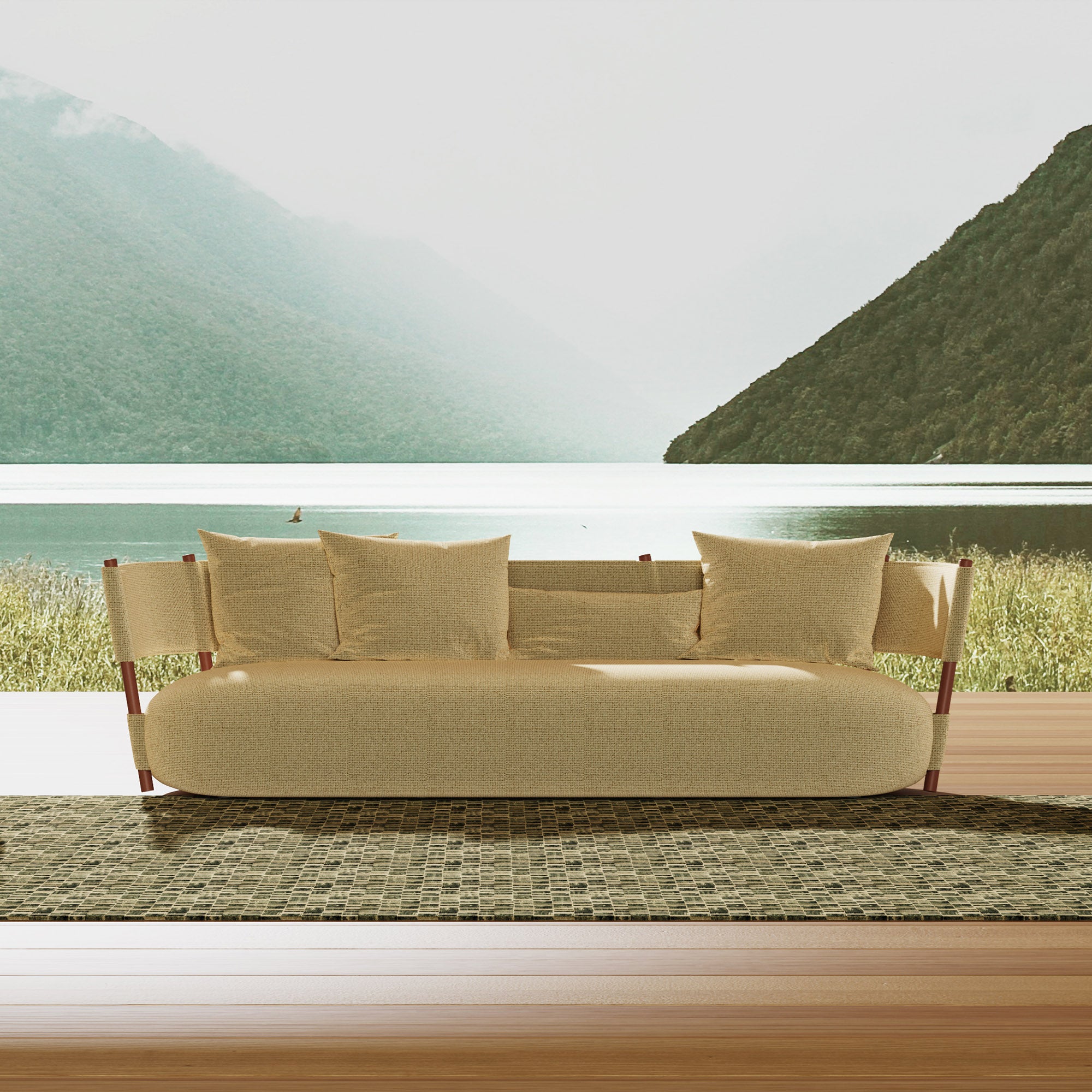 OVIOS Sail Sofa – Modern Minimalist Fabric Couch for Cozy Living Spaces