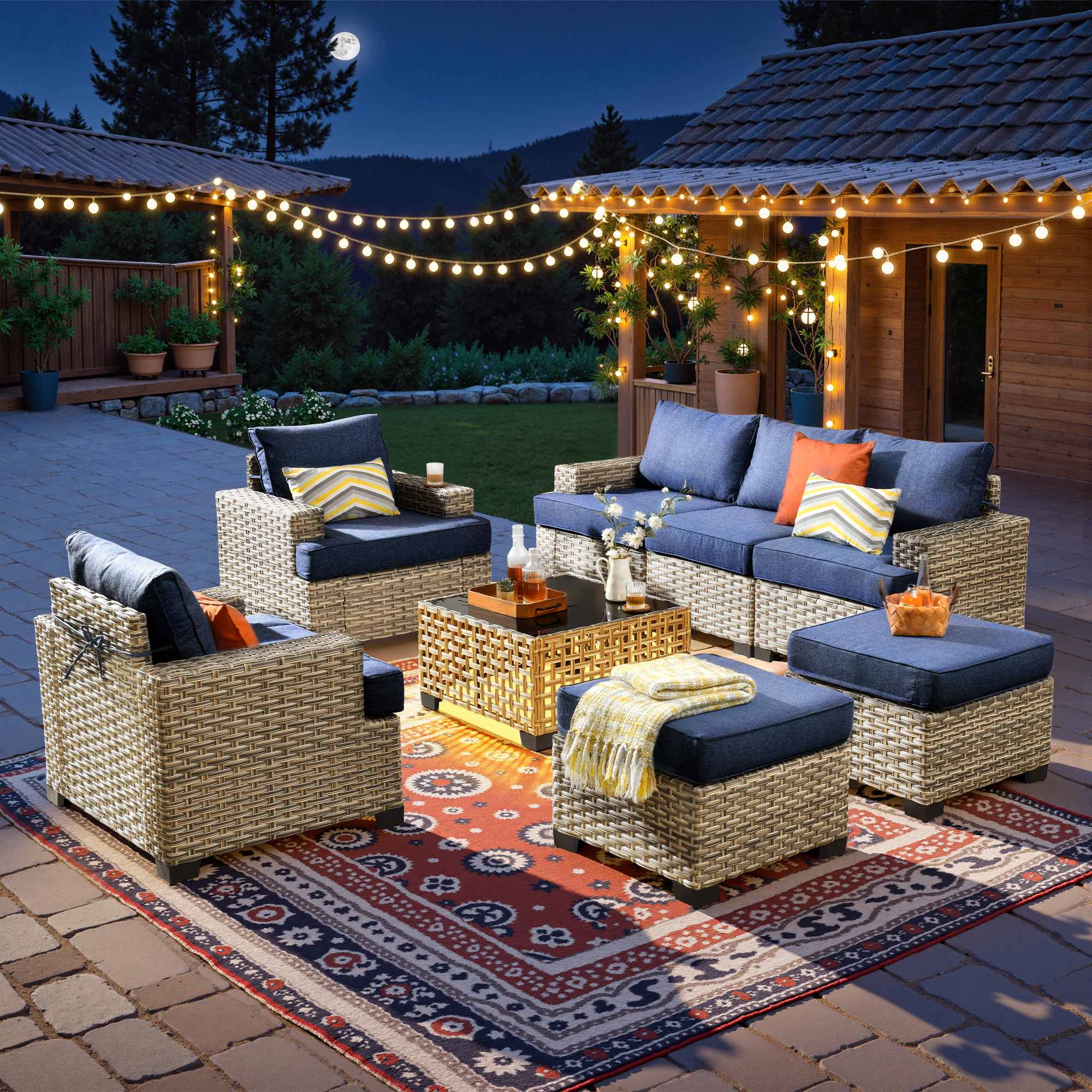 TBS Series - Sectional Patio Furniture Set 8-Piece