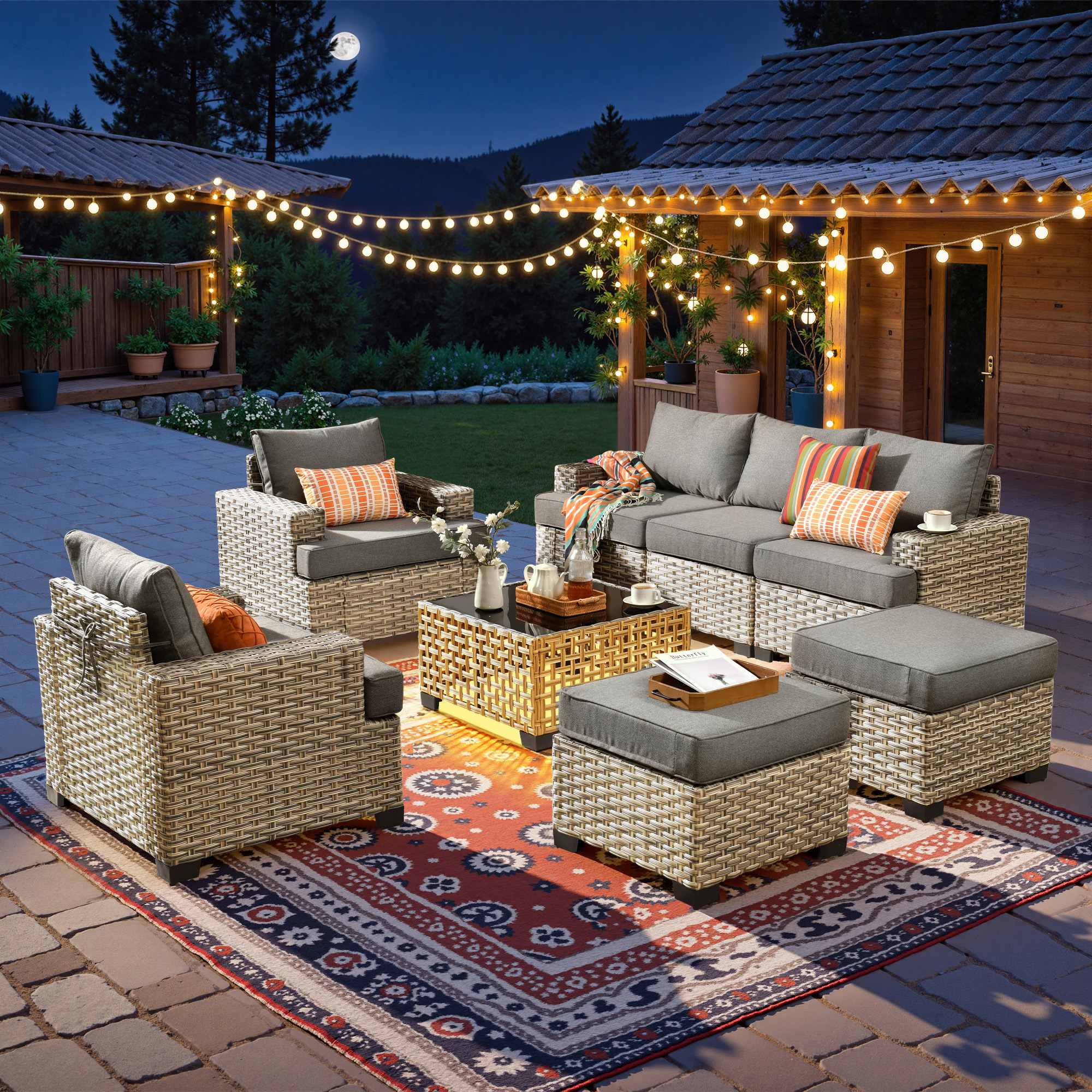 TBS Series - Sectional Patio Furniture Set 8-Piece