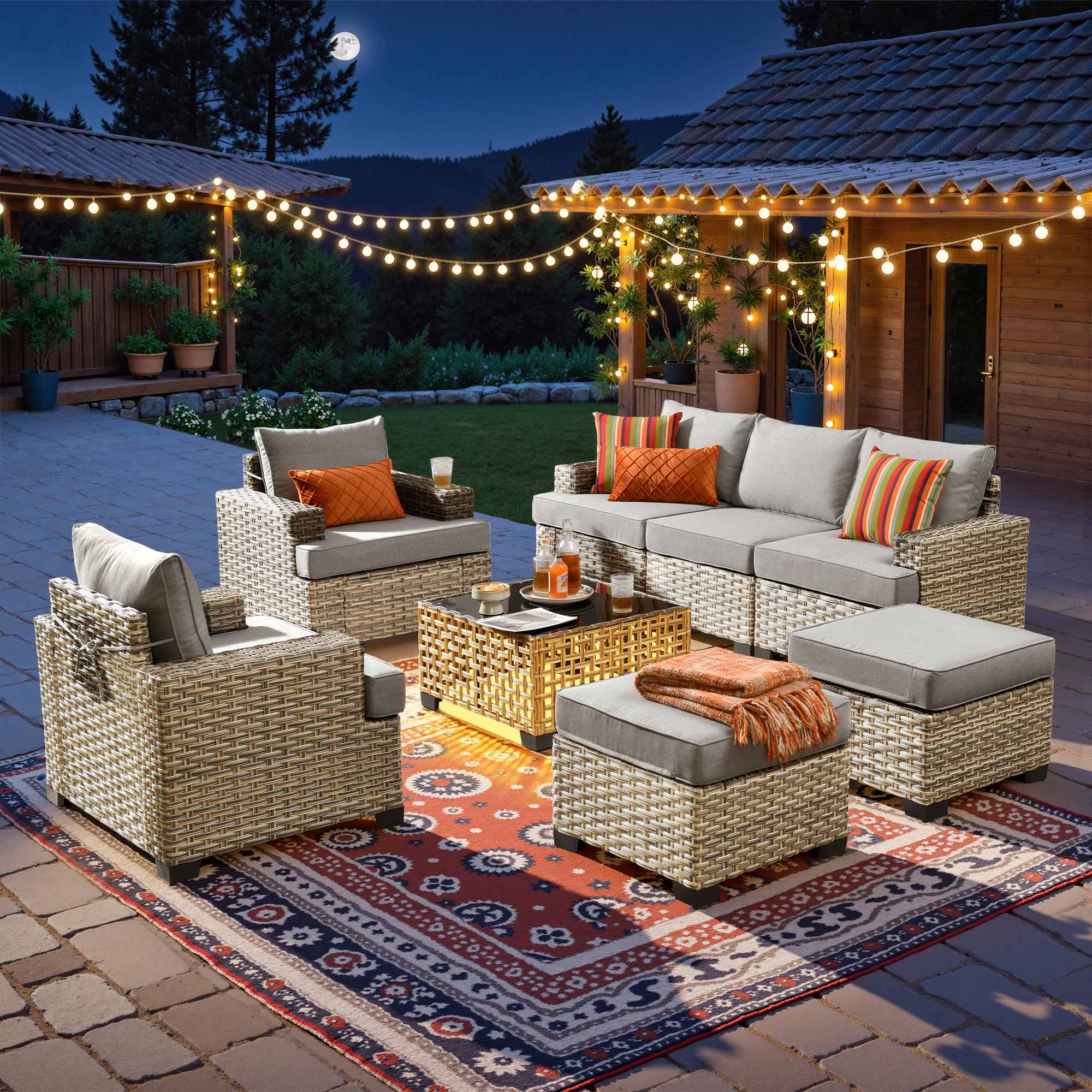 TBS Series - Sectional Patio Furniture Set 8-Piece