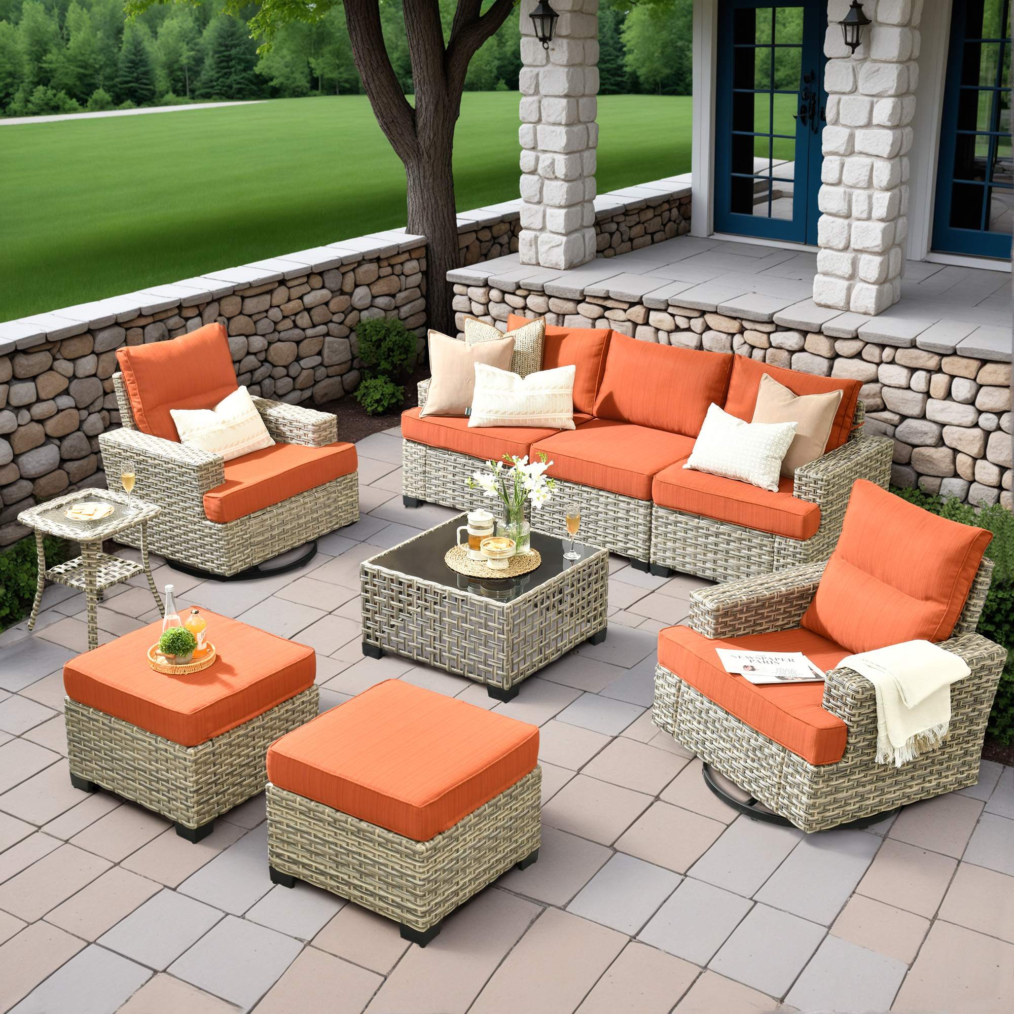 TBS Series - Sectional Patio Furniture Set 8-Piece