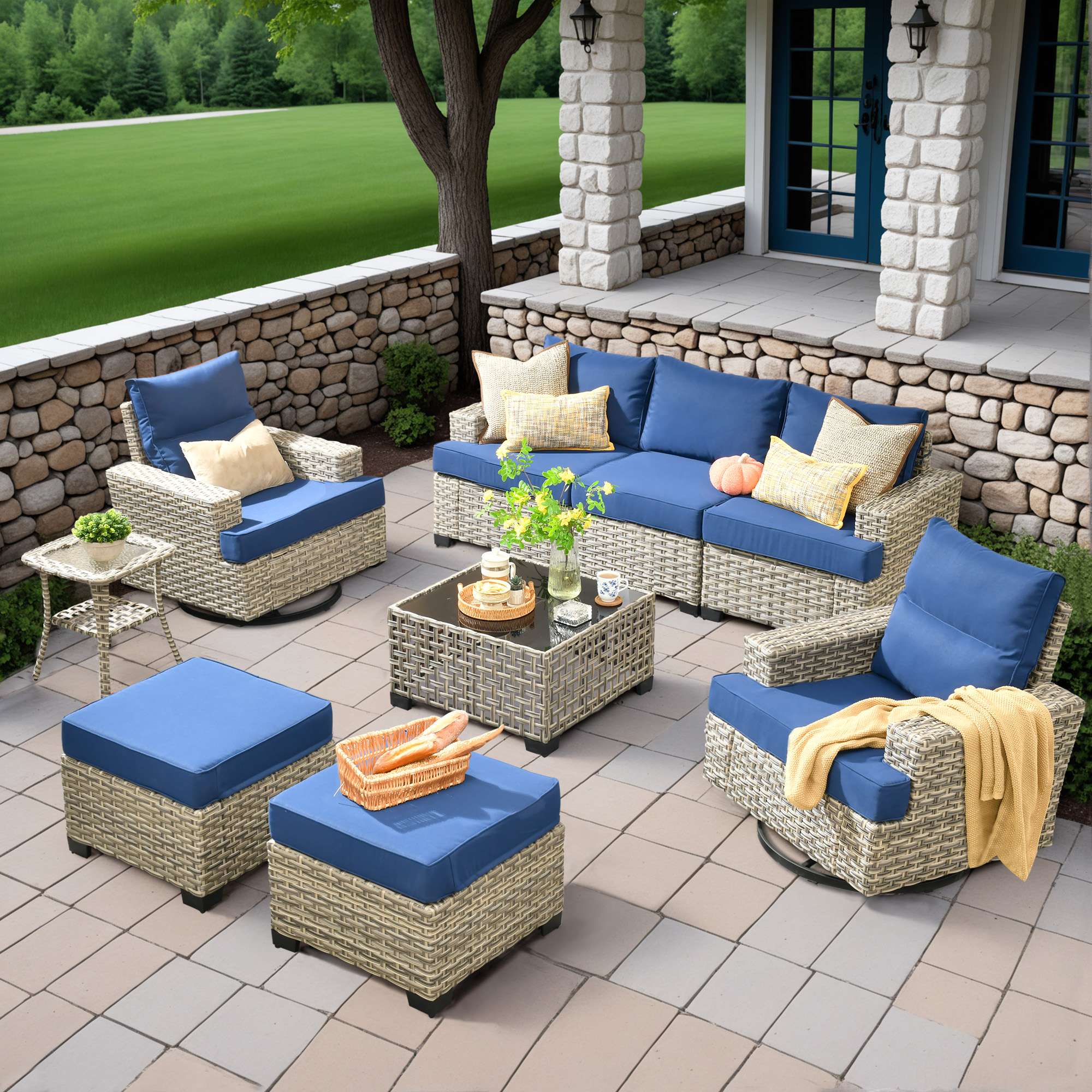 TBS Series - Sectional Patio Furniture Set 8-Piece