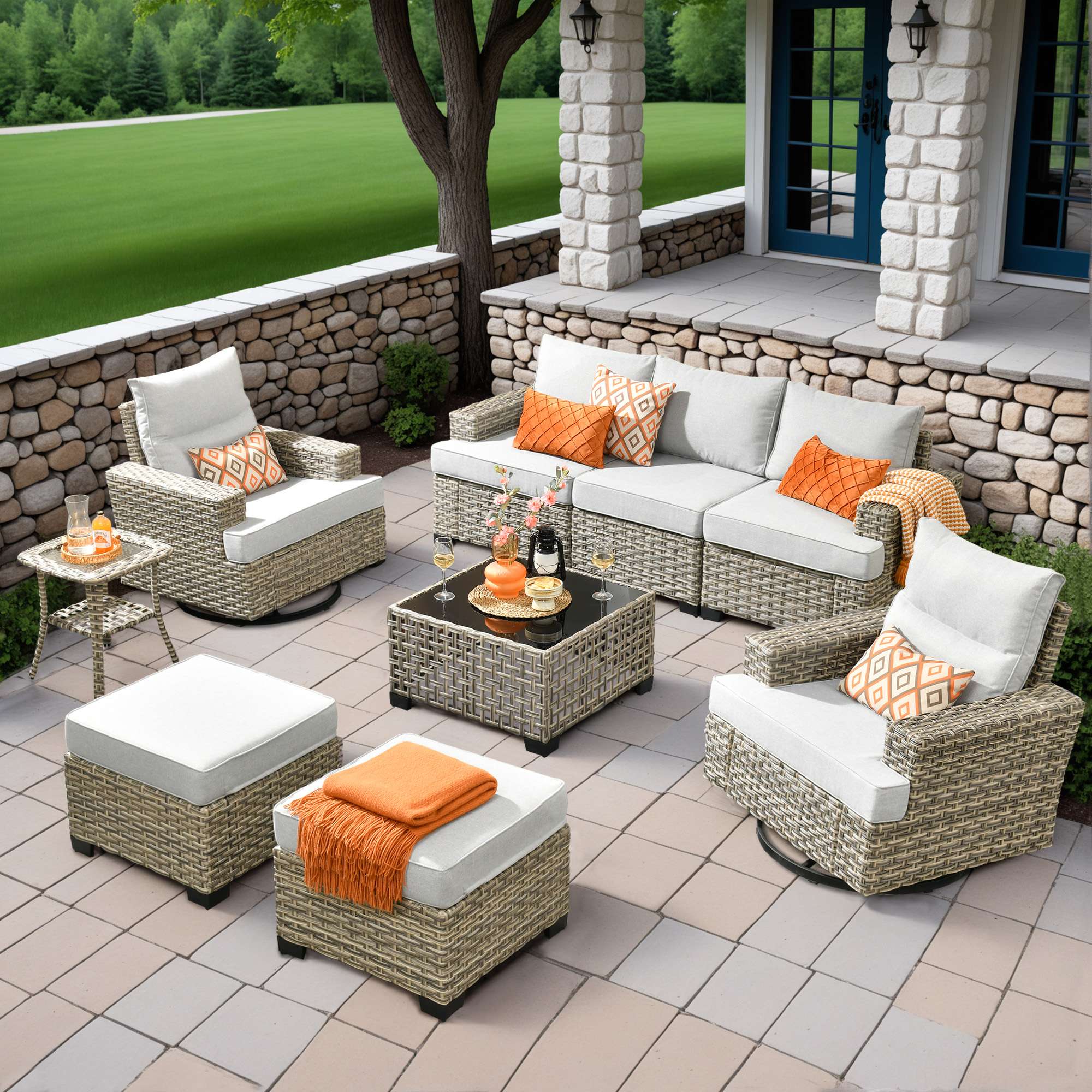 TBS Series - Sectional Patio Furniture Set 8-Piece