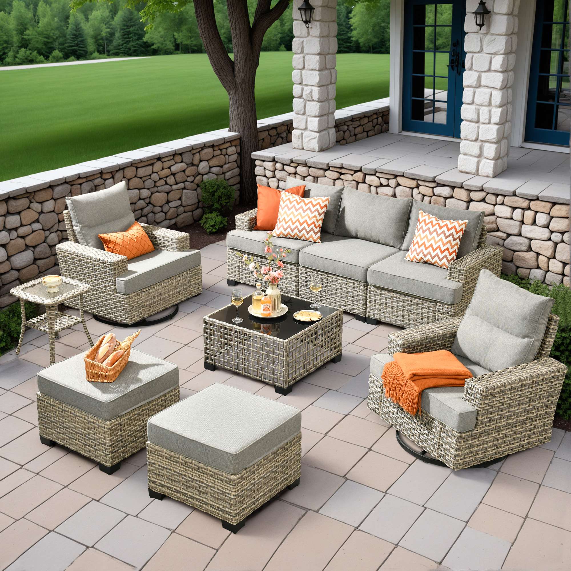 TBS Series - Sectional Patio Furniture Set 8-Piece