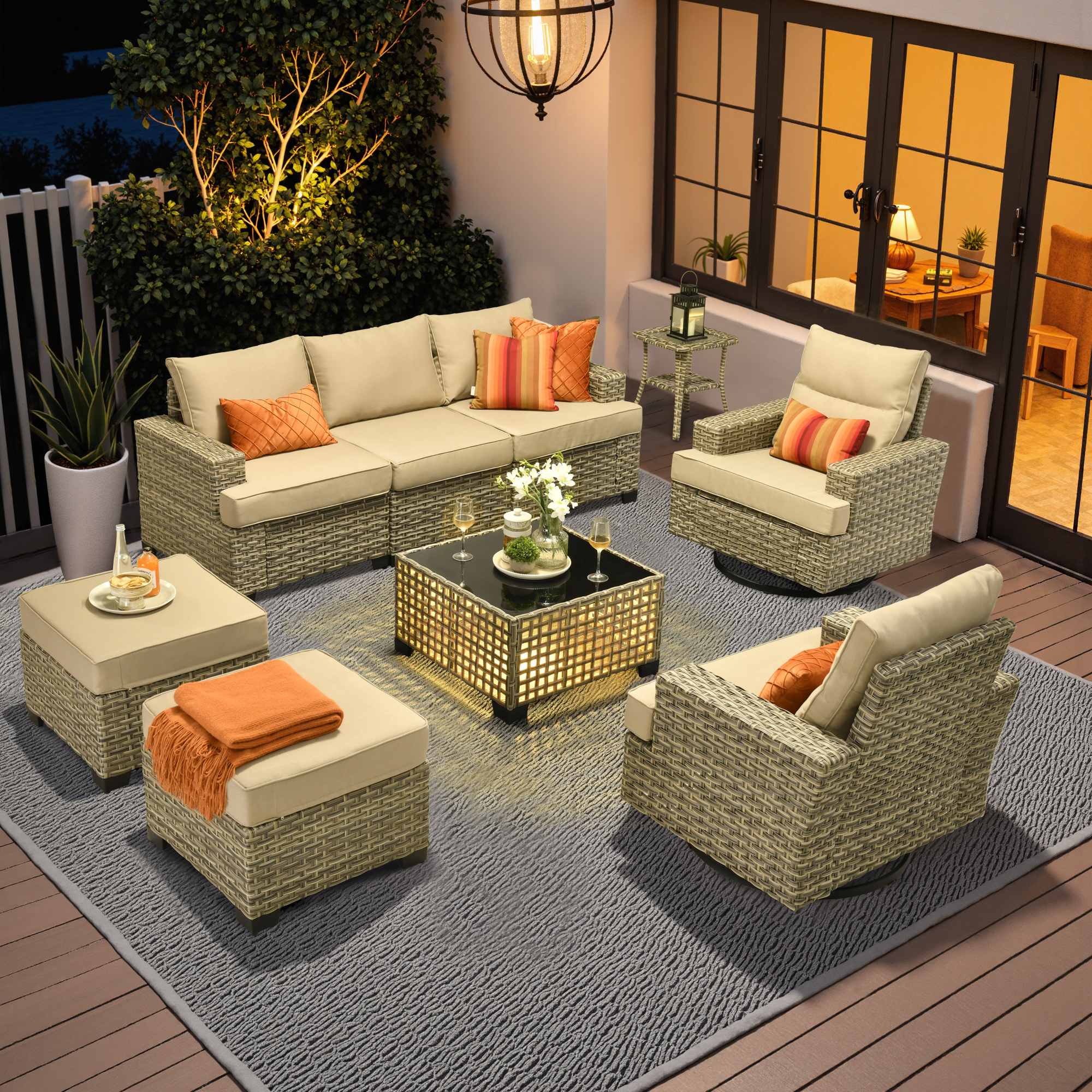 TBS Series - Sectional Patio Furniture Set 8-Piece
