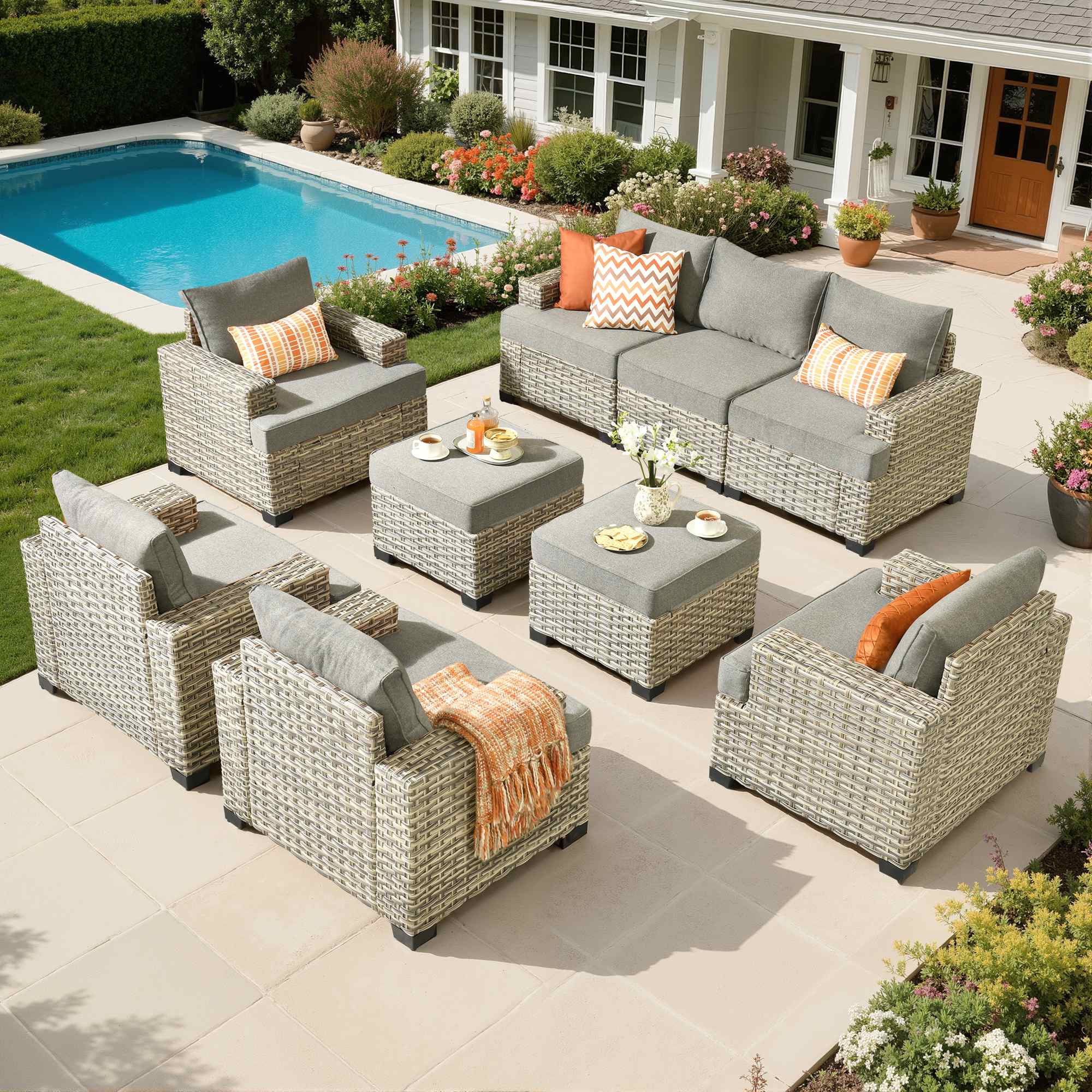 TBS Series - Sectional Patio Furniture Set 8-Piece