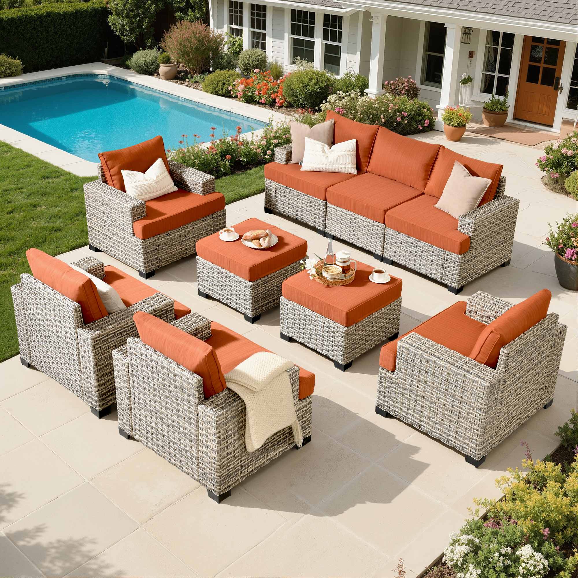 TBS Series - Sectional Patio Furniture Set 8-Piece