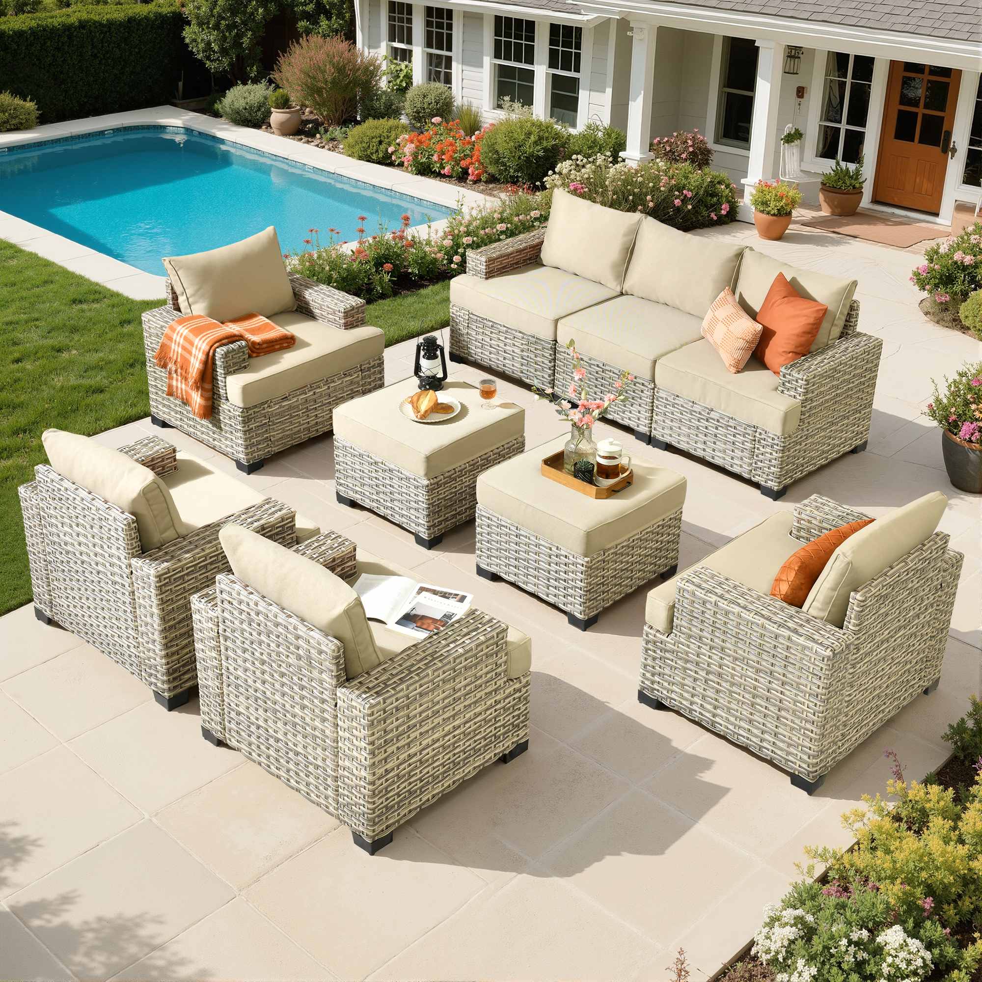 TBS Series - Sectional Patio Furniture Set 8-Piece