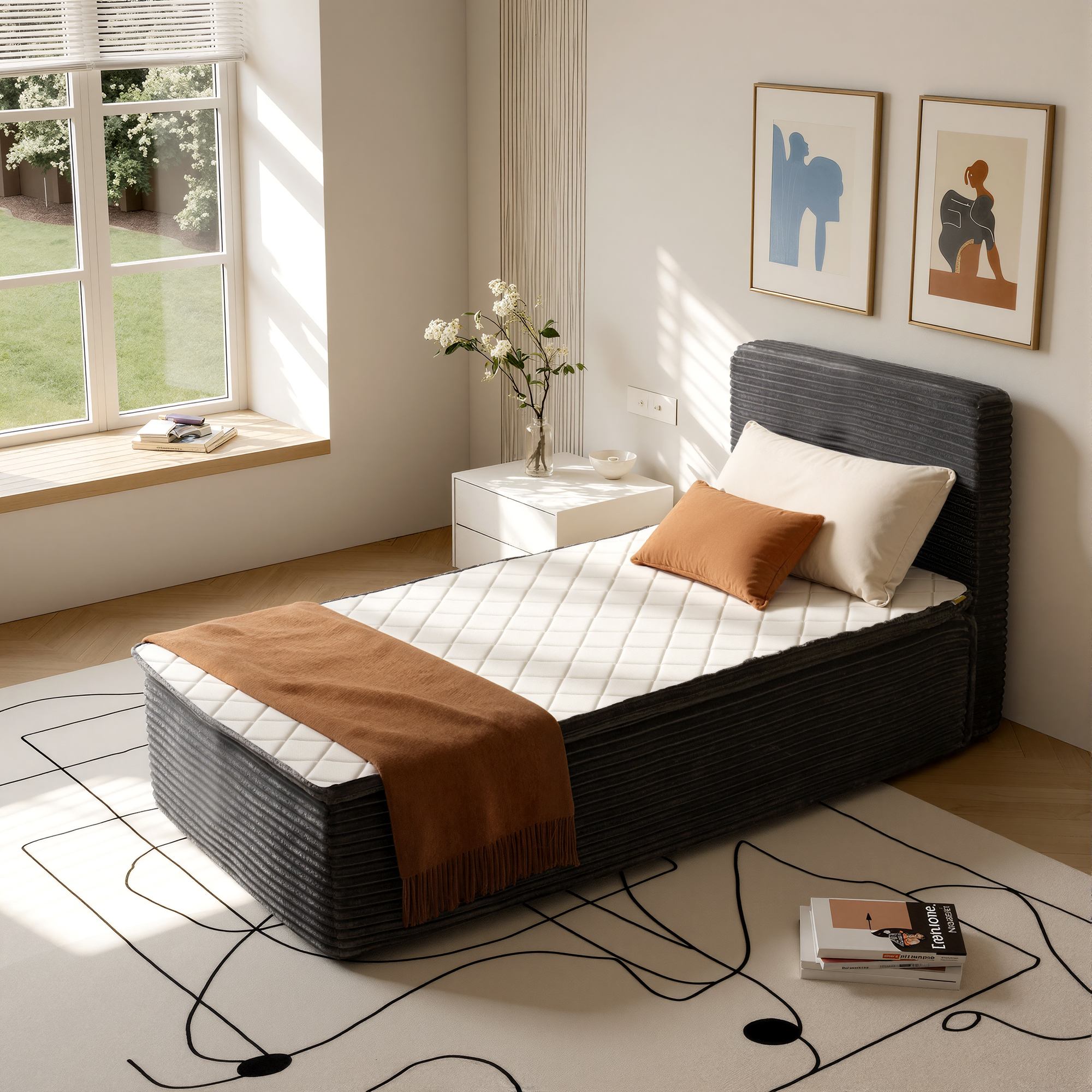 OVIOS Compressed Bed – No Assembly, Space-Saving Solution for Home & Guest Rooms