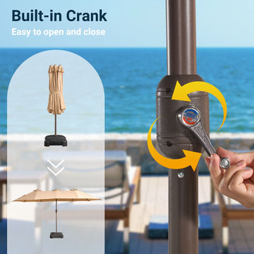 easy open patio umbrella OVIOS LED Patio Umbrella