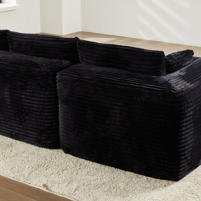 corduroy couch with matching throw pillows