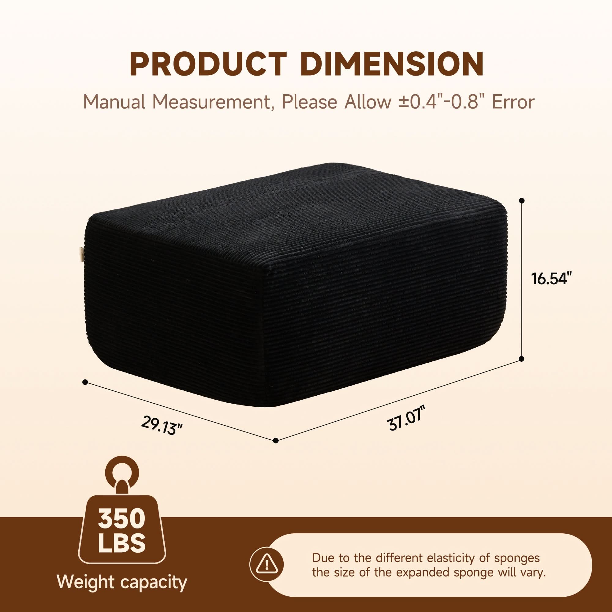 OVIOS 104-inch L-Shaped Sectional Sofa Ottoman