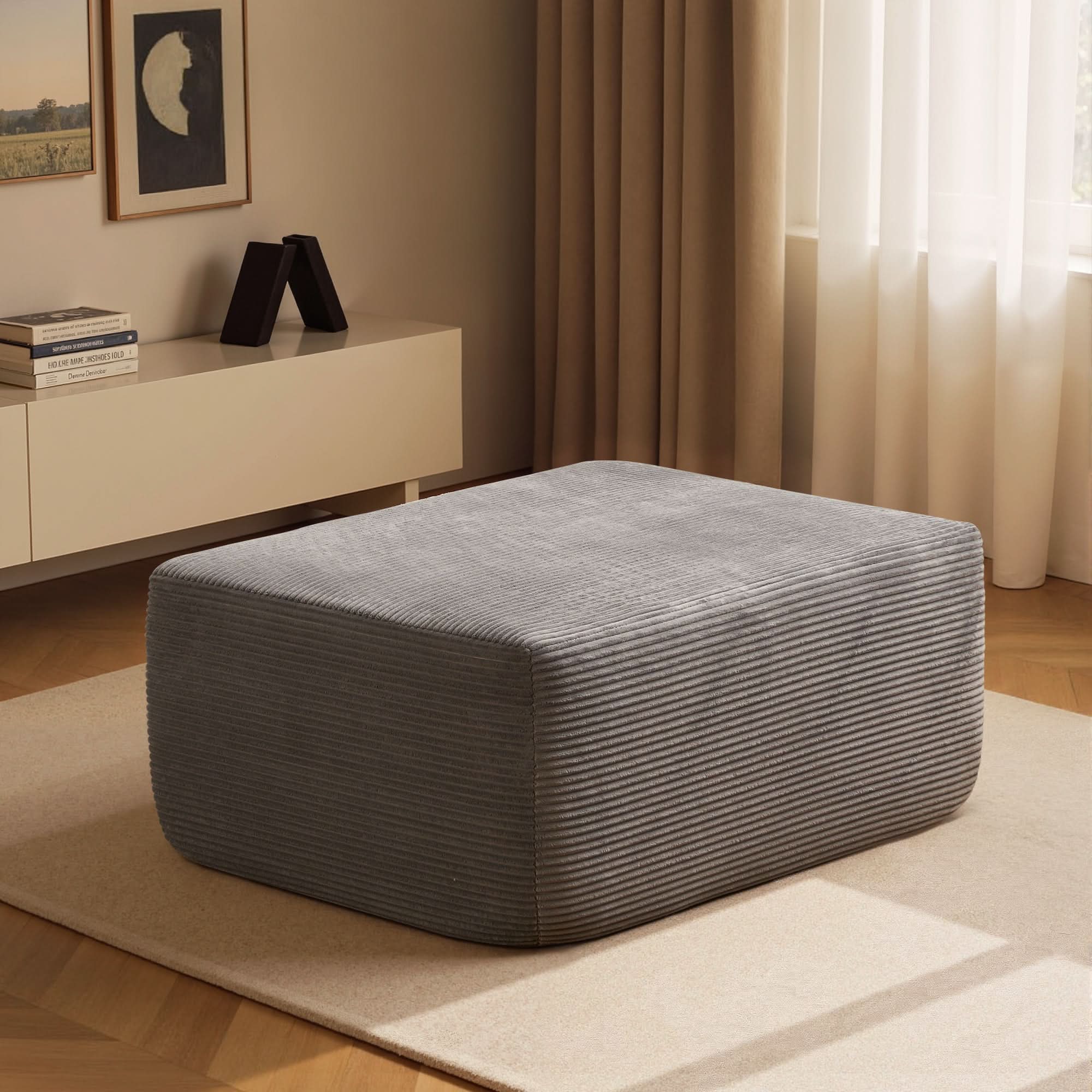 OVIOS 104-inch L-Shaped Sectional Sofa Ottoman