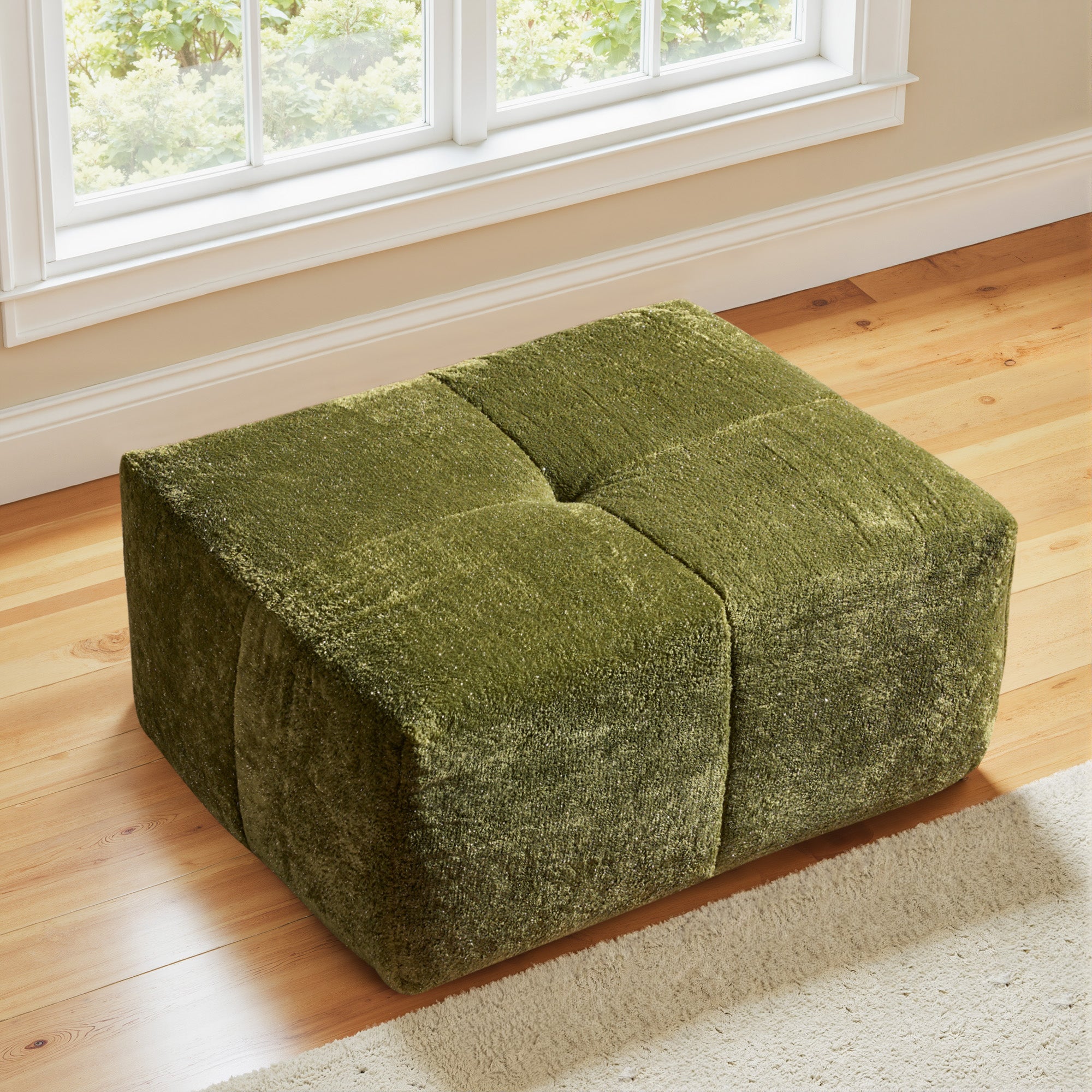 OVIOS 114-inch L-Shaped Sectional Sofa Ottoman