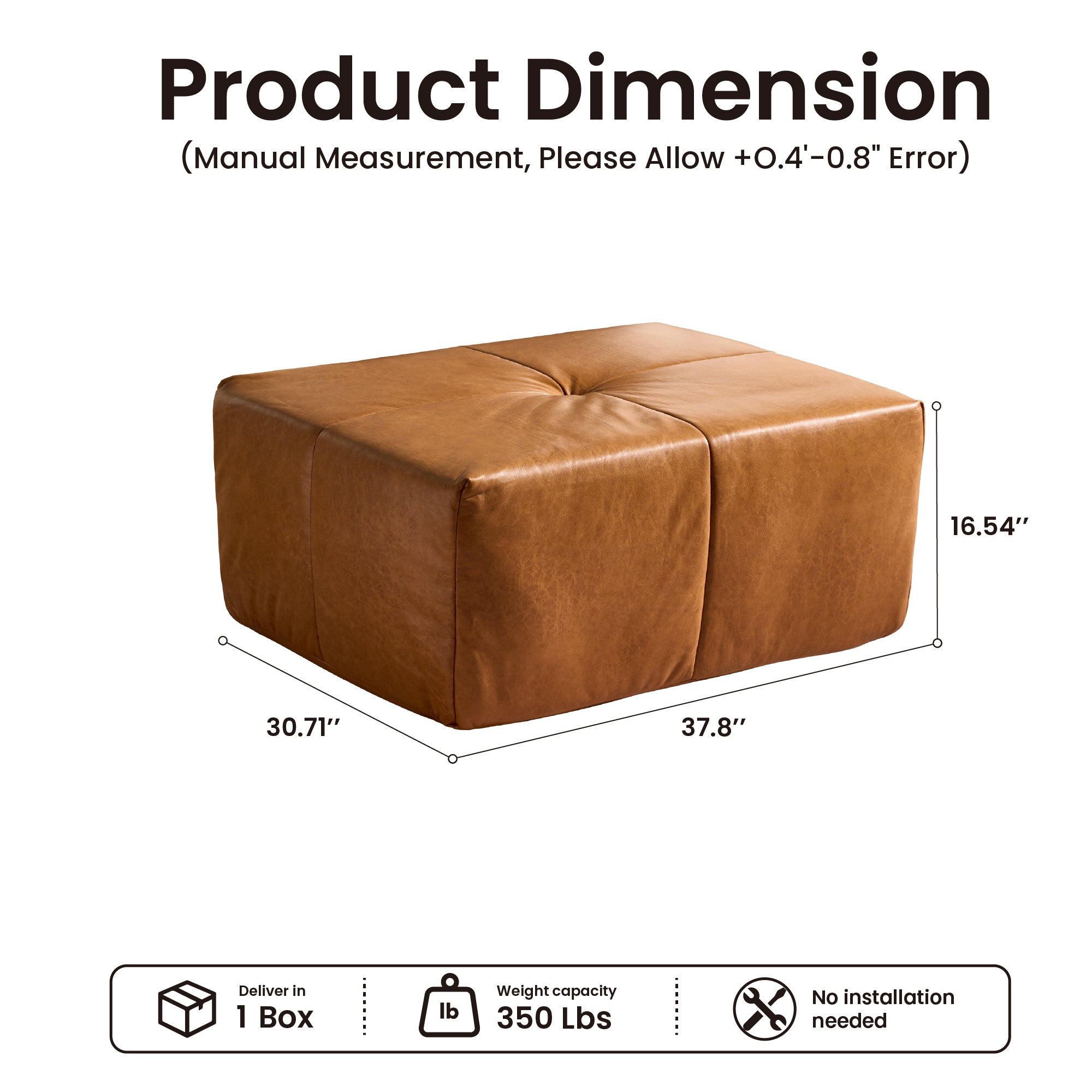 OVIOS 114-inch L-Shaped Sectional Sofa Ottoman