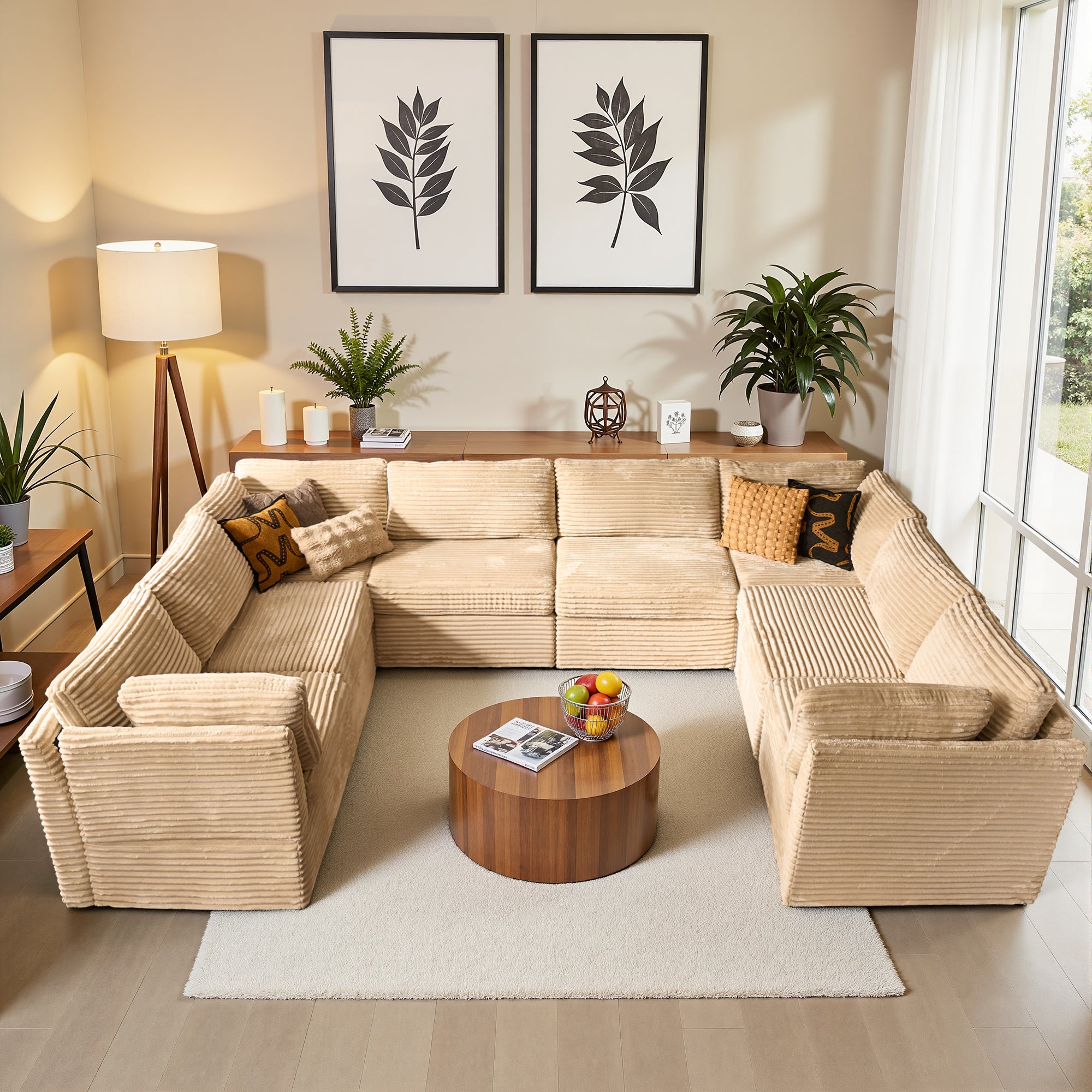 OVIOS Modular Sectional Sofa Couch with Oversized Chaise