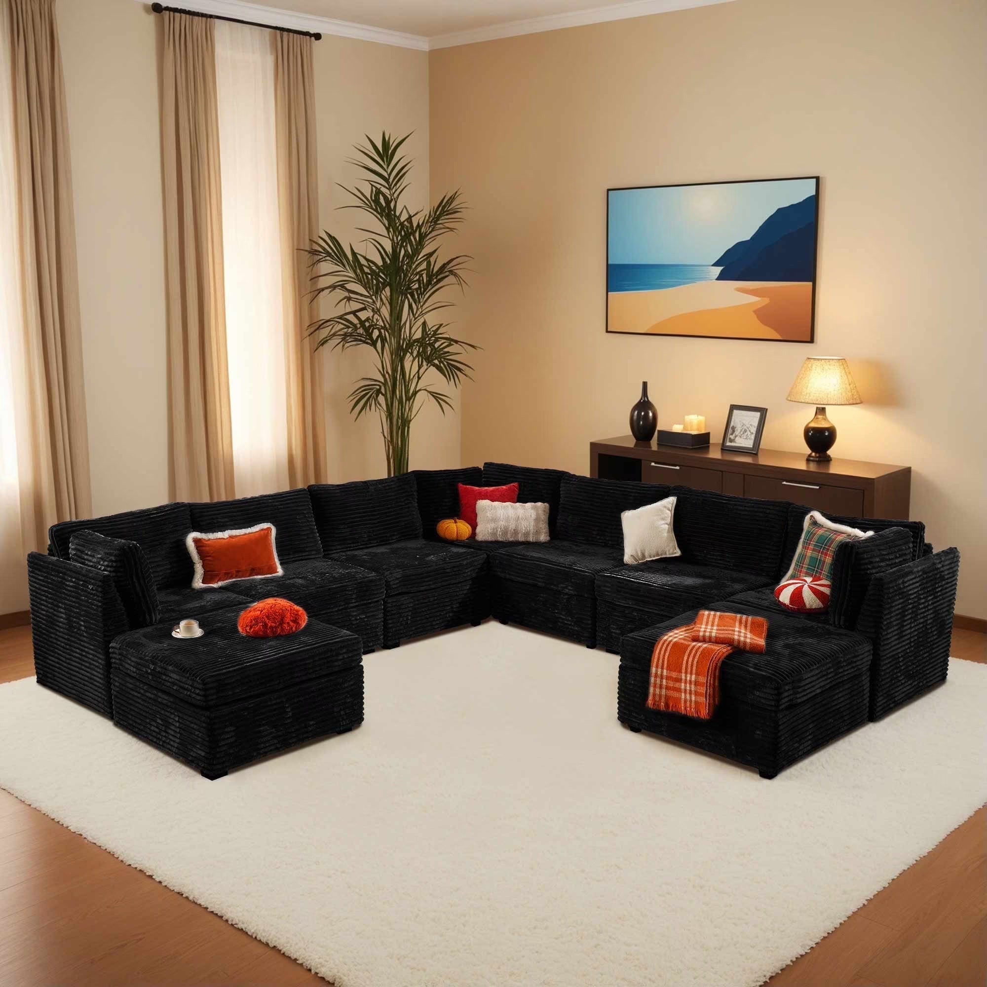 OVIOS Modular Sectional Sofa Couch with Oversized Chaise